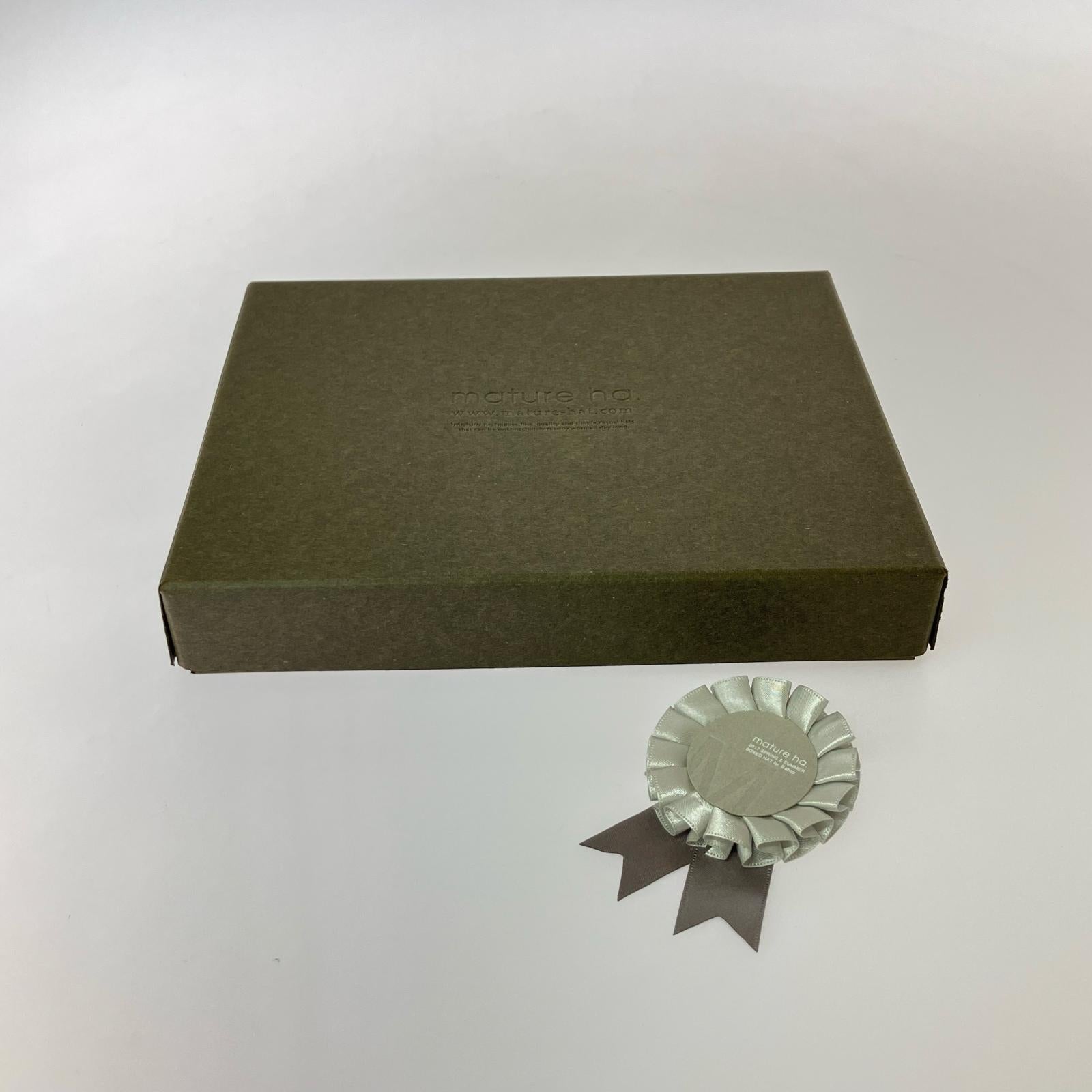 ハット mature ha. BOXED HAT 麦わら帽子 ブラウン