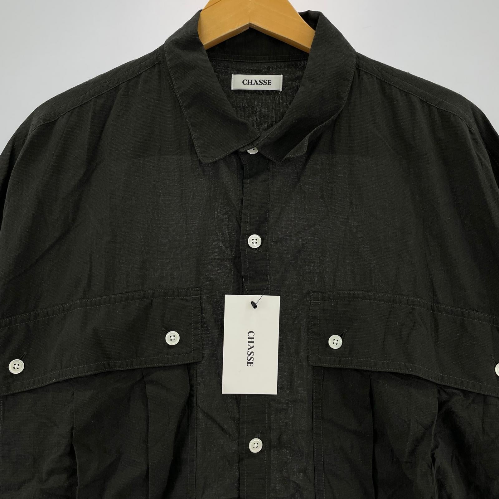 長袖シャツ CHASSE 26SS SH1 KATRN-SCR 2ポケットシャツ F 黒 ブラック