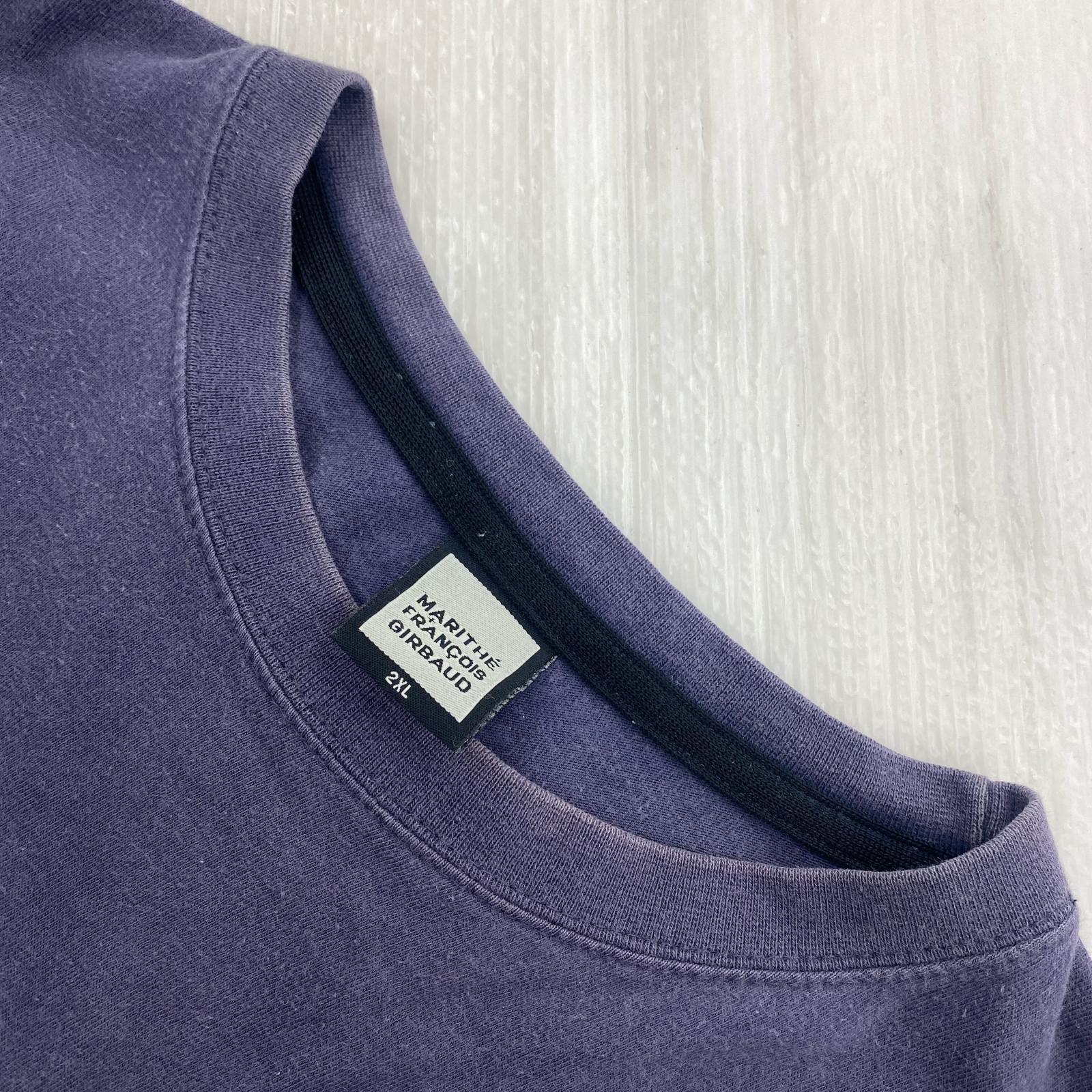 半袖Tシャツ MARITHE + FRANCOIS GIRBAUD プリントTシャツ 紺 (2XL)