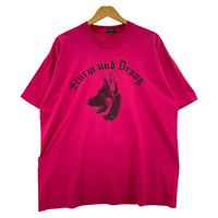 半袖Tシャツ OLD・VINTAGE ドッグプリントTシャツ ピンク (XL) ピンク