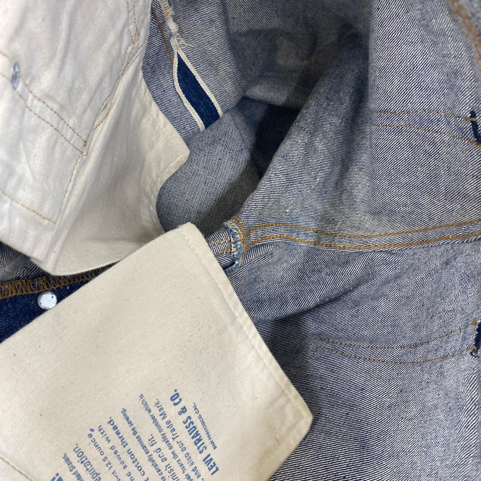 デニムパンツ Levi's 裏ボタン555 バレンシア 501 BIGE 110周年 (W33L36) 33 ネイビー