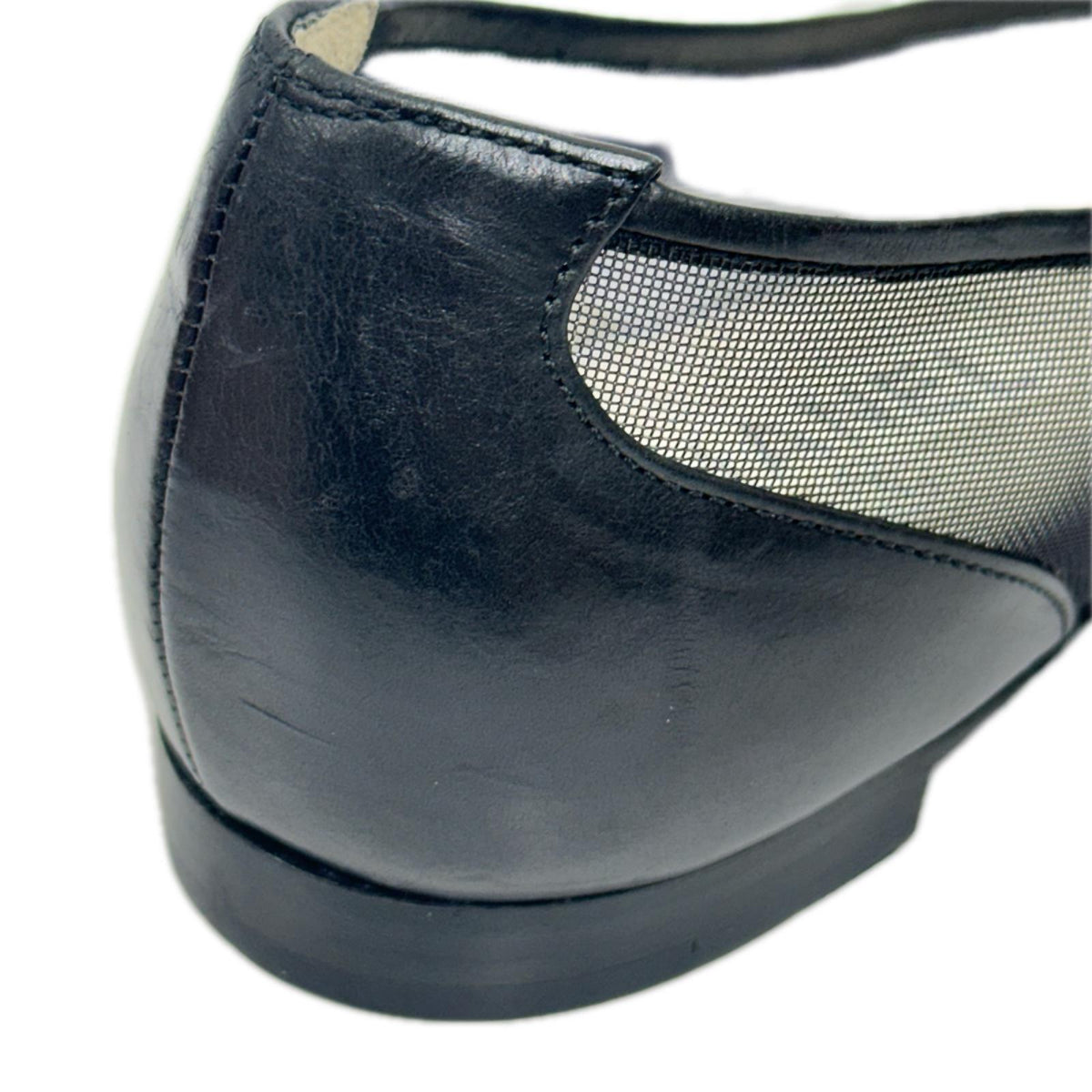 CHANEL メッシュフラットシューズ 黒 (34)