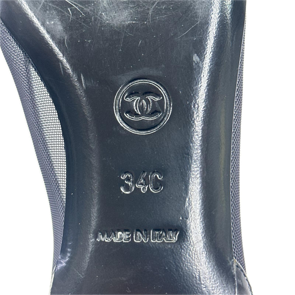 CHANEL メッシュフラットシューズ 黒 (34)