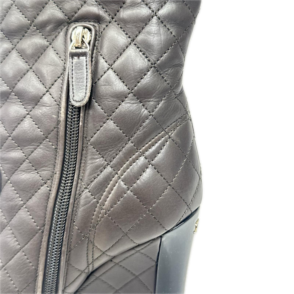 CHANEL マトラッセロングブーツ 茶