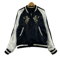ジャケット VANSON ブルドッグ×スカル リバーシブルスカジャン M 黒 M