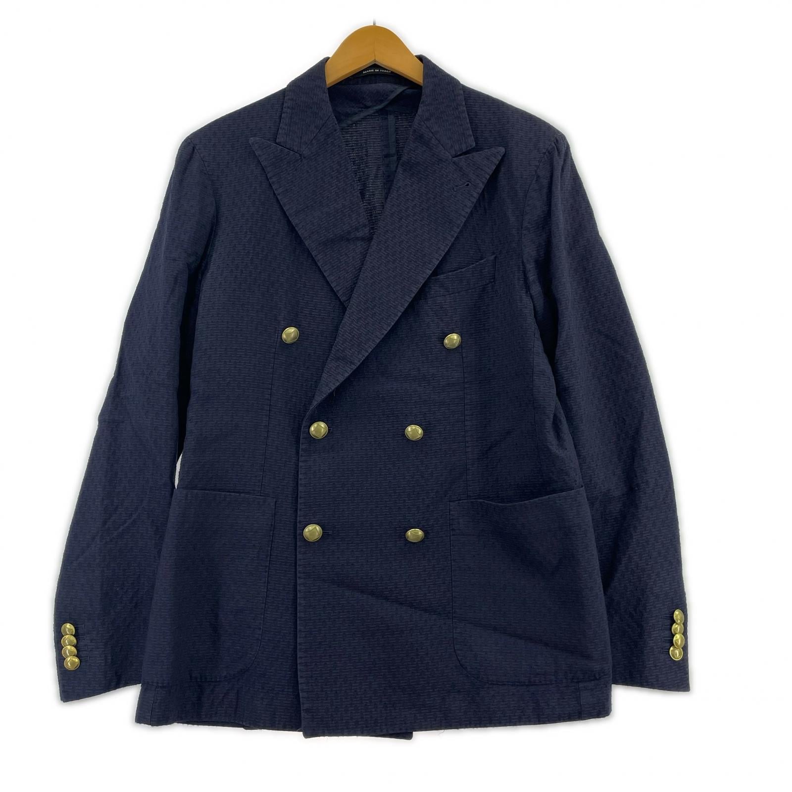 ジャケット TAGLIATORE 金ボタン ダブルブレスト ブレザー 48 紺 48 ネイビー