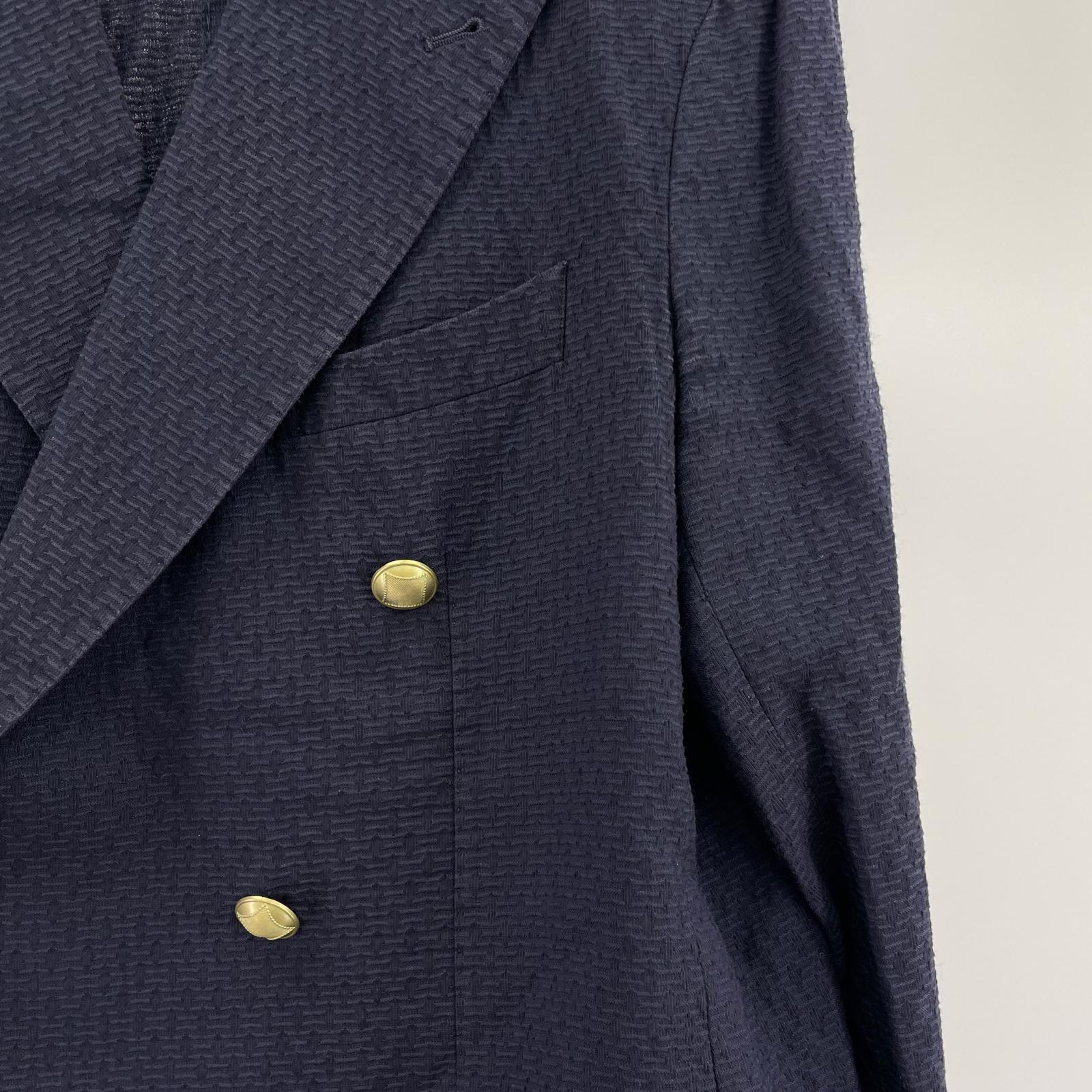 ジャケット TAGLIATORE 金ボタン ダブルブレスト ブレザー 48 紺 48 ネイビー