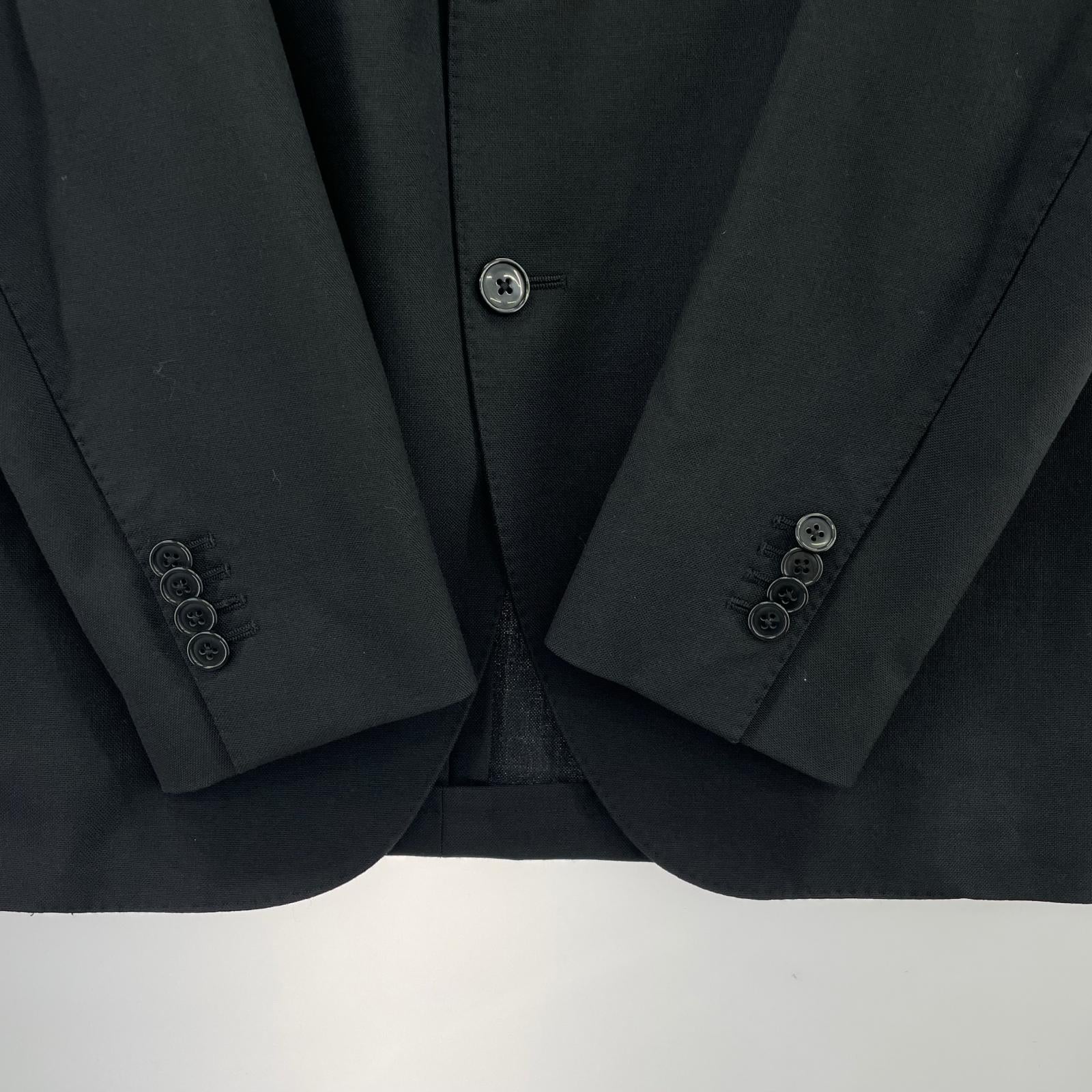 ジャケット LARDINI ウール 2Bジャケット 46 黒 46 ブラック