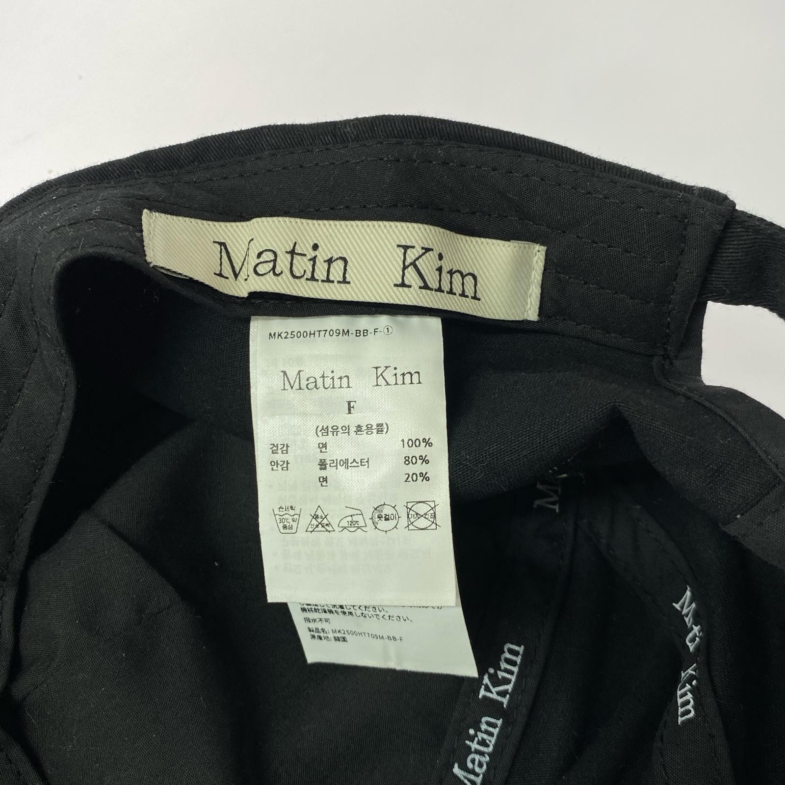 キャップ matin kim keyrord lettering フリー ブラック