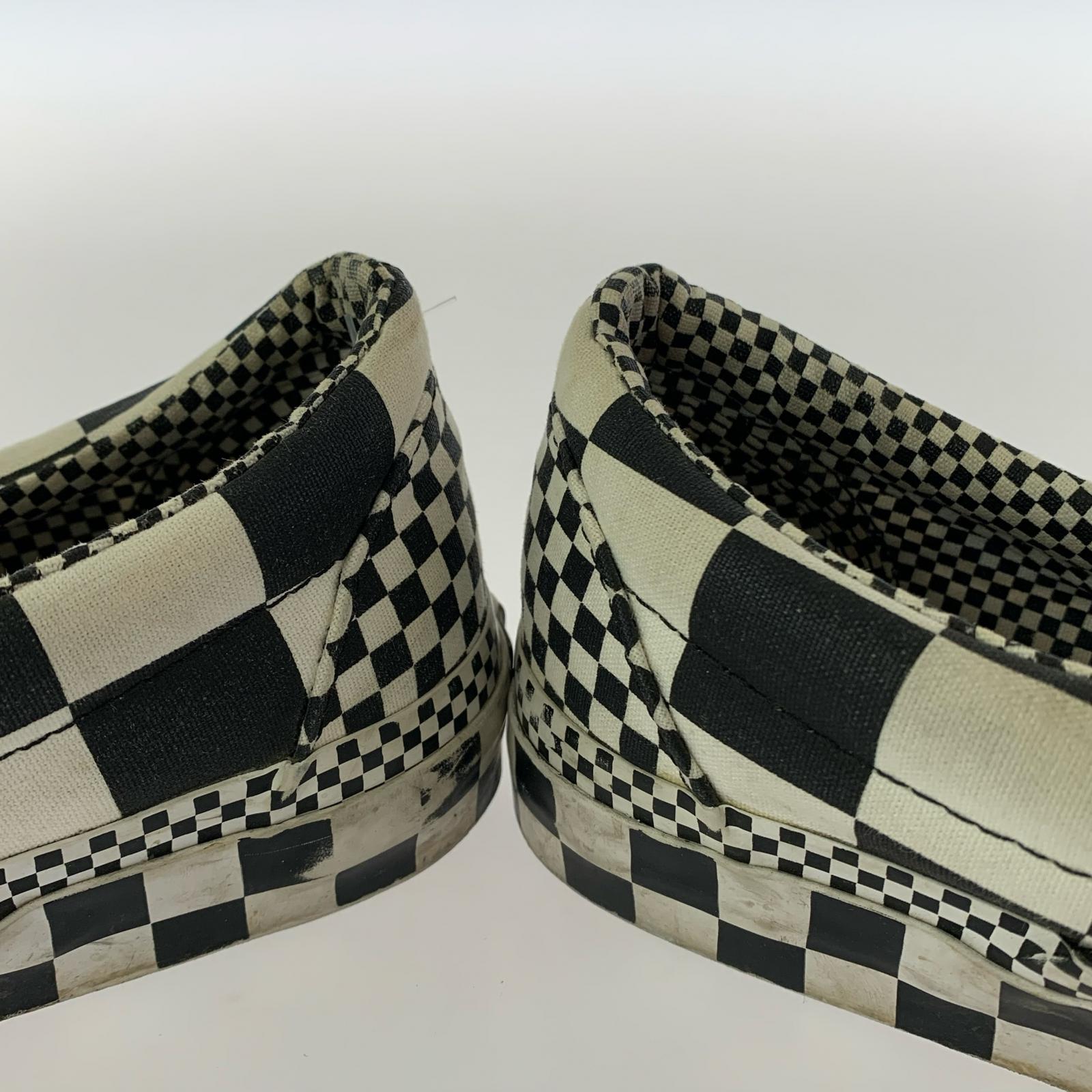 スニーカー スリッポン チェッカーボード 25.5cm 25.5cm (US7 1/2 UK7 EU41)