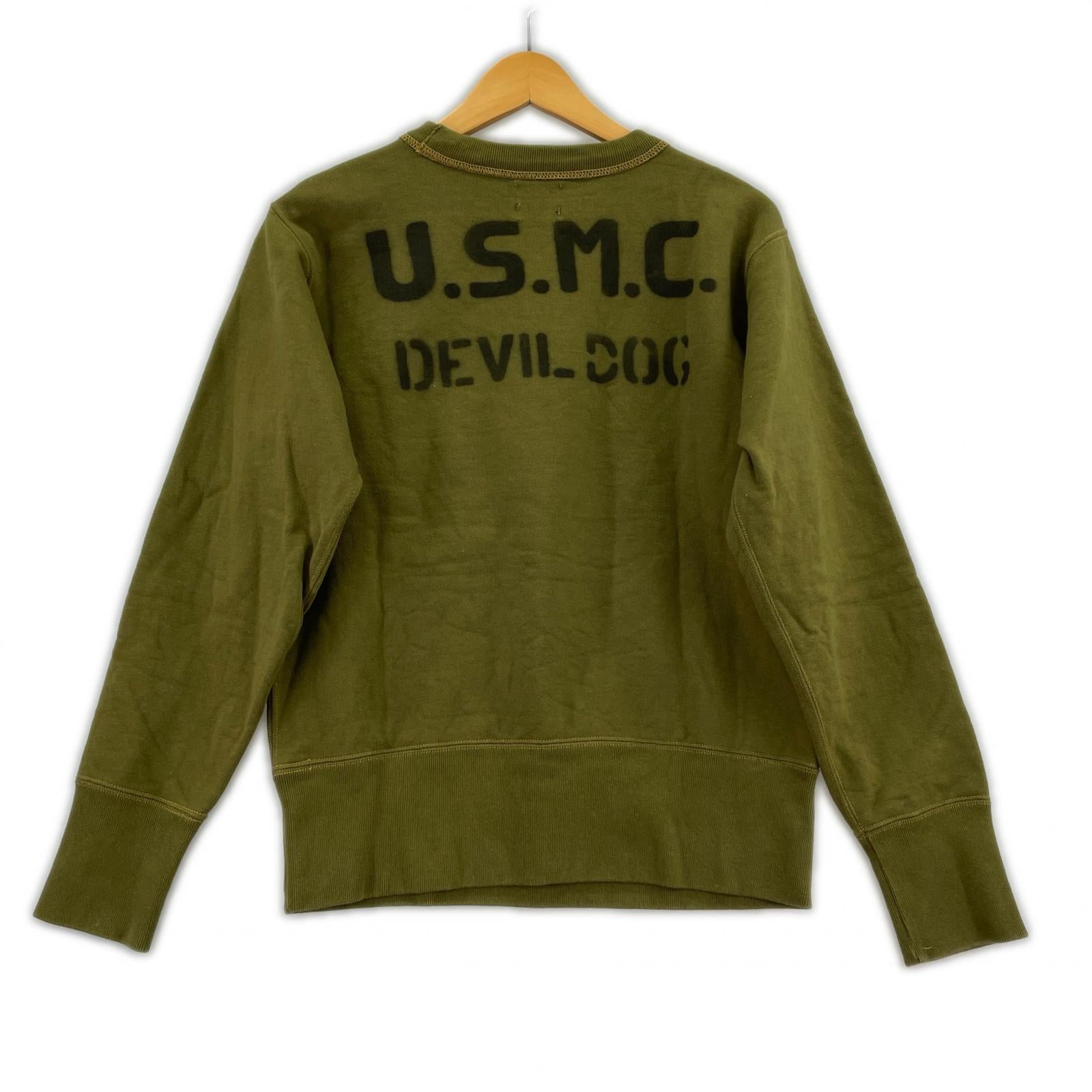 スウェット U.S.M.C. DEVIL DOG カーキ 36 カーキ