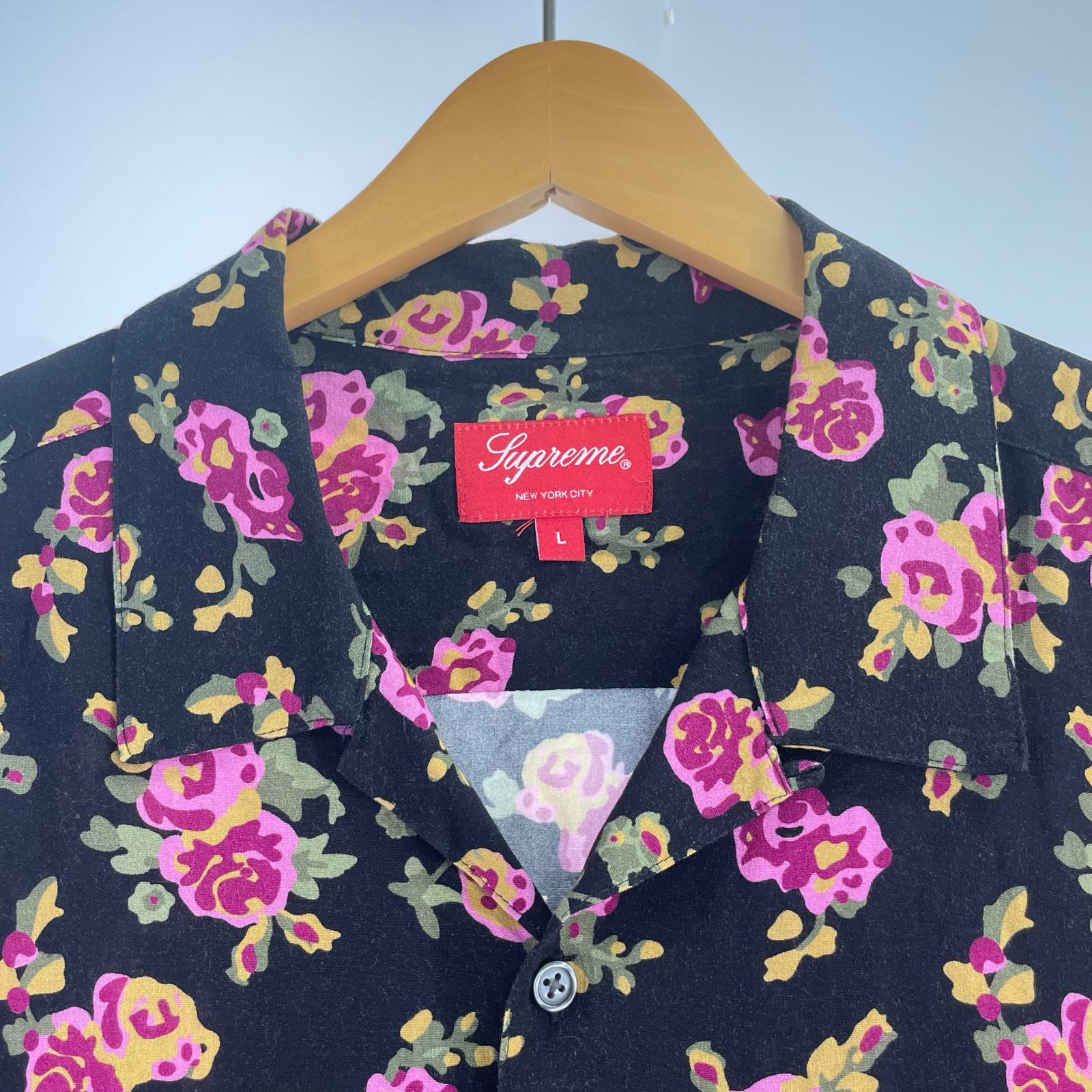 半袖シャツ Supreme Floral Rayon S/S Shirt L 黒 L