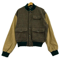 ジャケット 80頃 POLO RALPH LAUREN コットン×ウール ツイードブルゾン L 茶 L