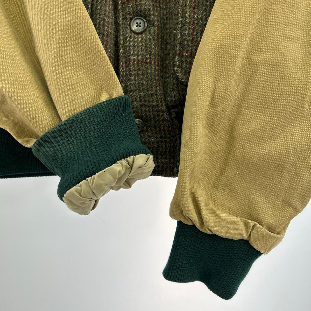ジャケット 80頃 POLO RALPH LAUREN コットン×ウール ツイードブルゾン L 茶 L