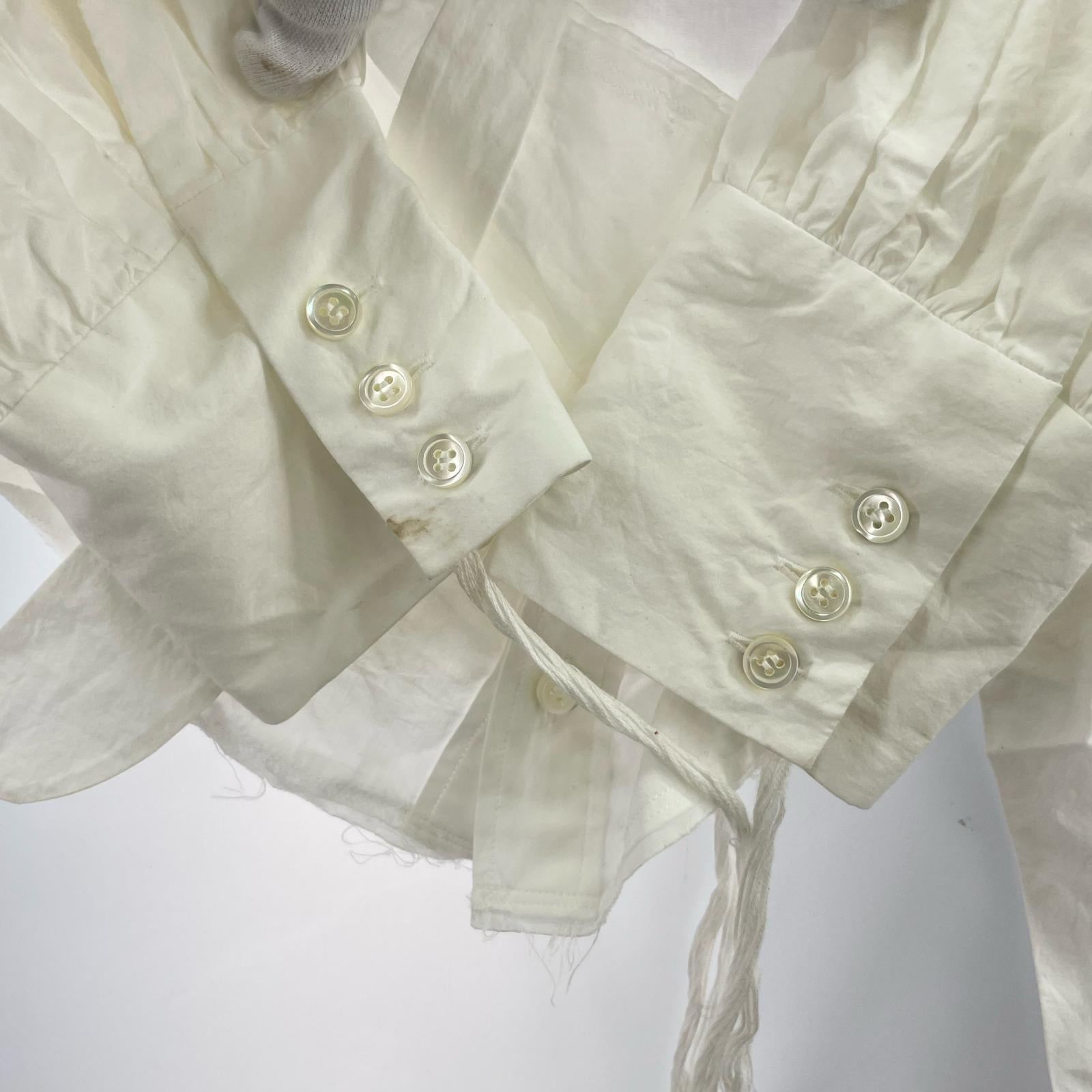 長袖シャツ WHITE SHIRT 変形 ホワイト