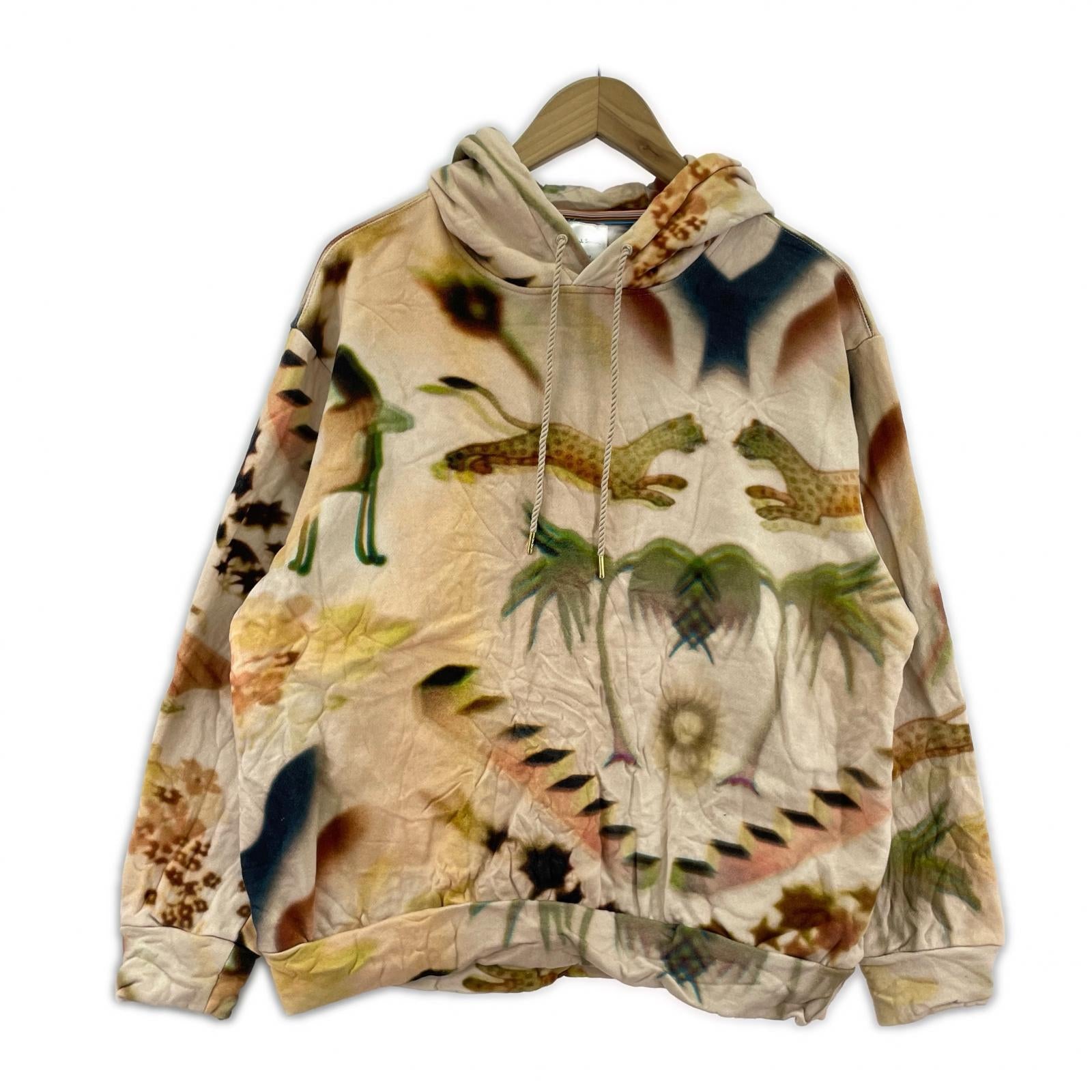 パーカー Paul Smith レオパード×ボタニカル 総柄パーカー L L ベージュ