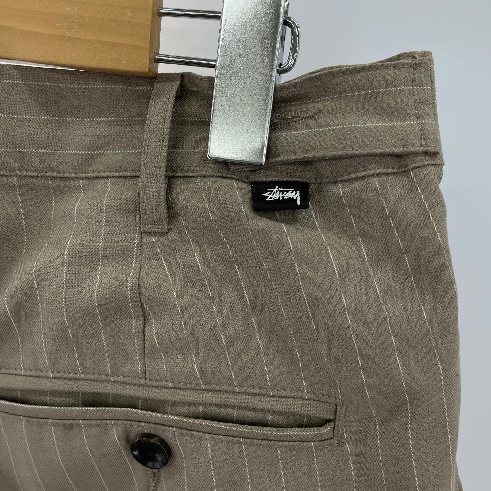 パンツ Striped Volume Pleated Trouser ベージュ 28 ベージュ