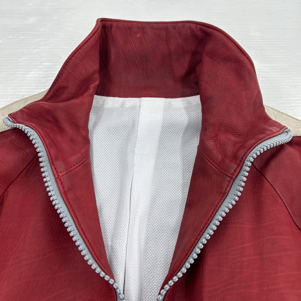 レザージャケット レザー トラックジャケット レッド S レッド