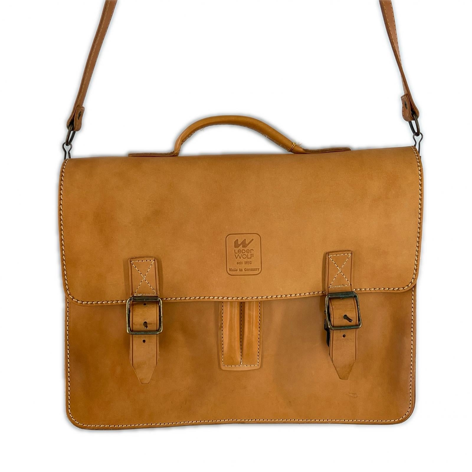 ショルダーバッグ LEDER WOLF ヌメ革 ショルダーバッグ茶 ブラウン