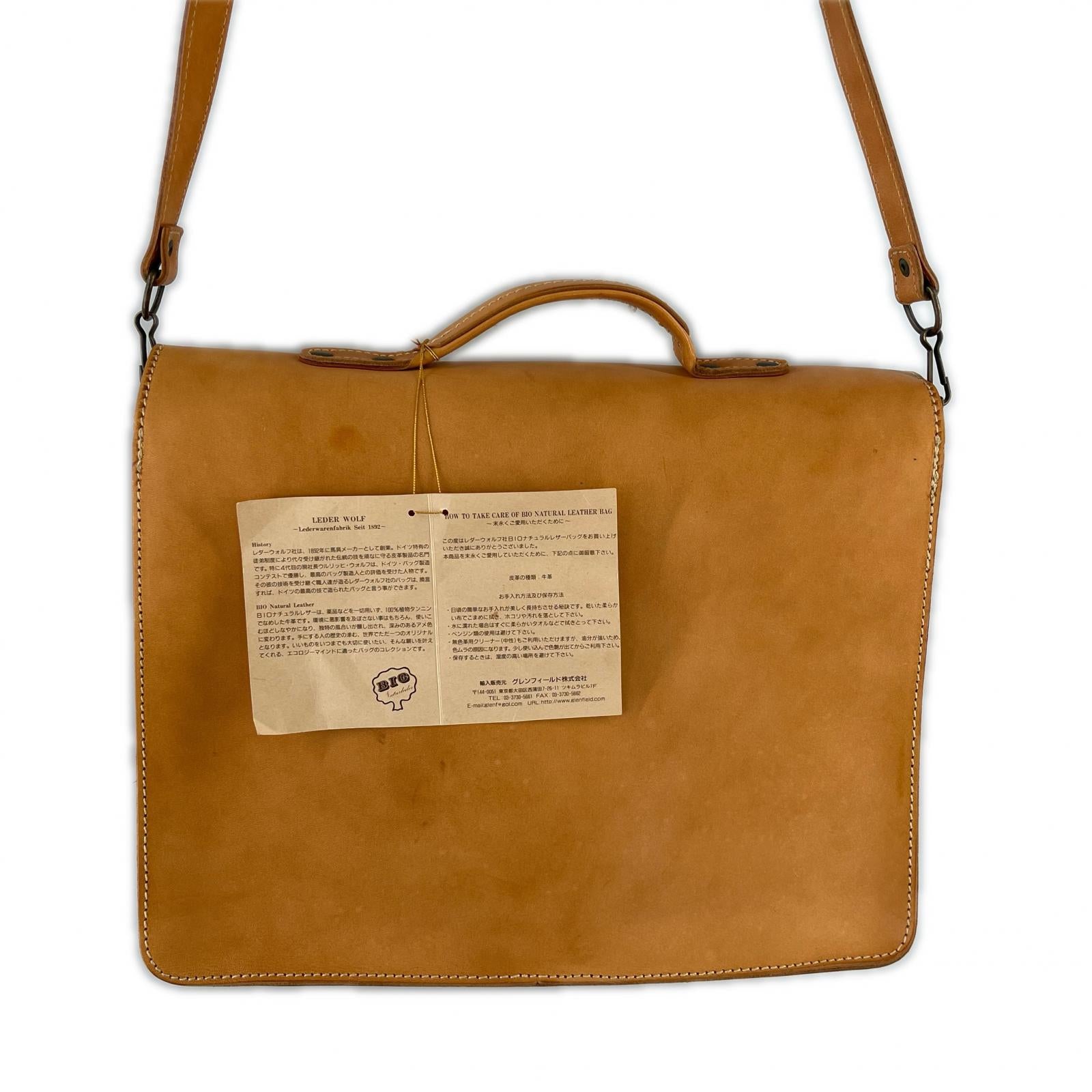 ショルダーバッグ LEDER WOLF ヌメ革 ショルダーバッグ茶 ブラウン