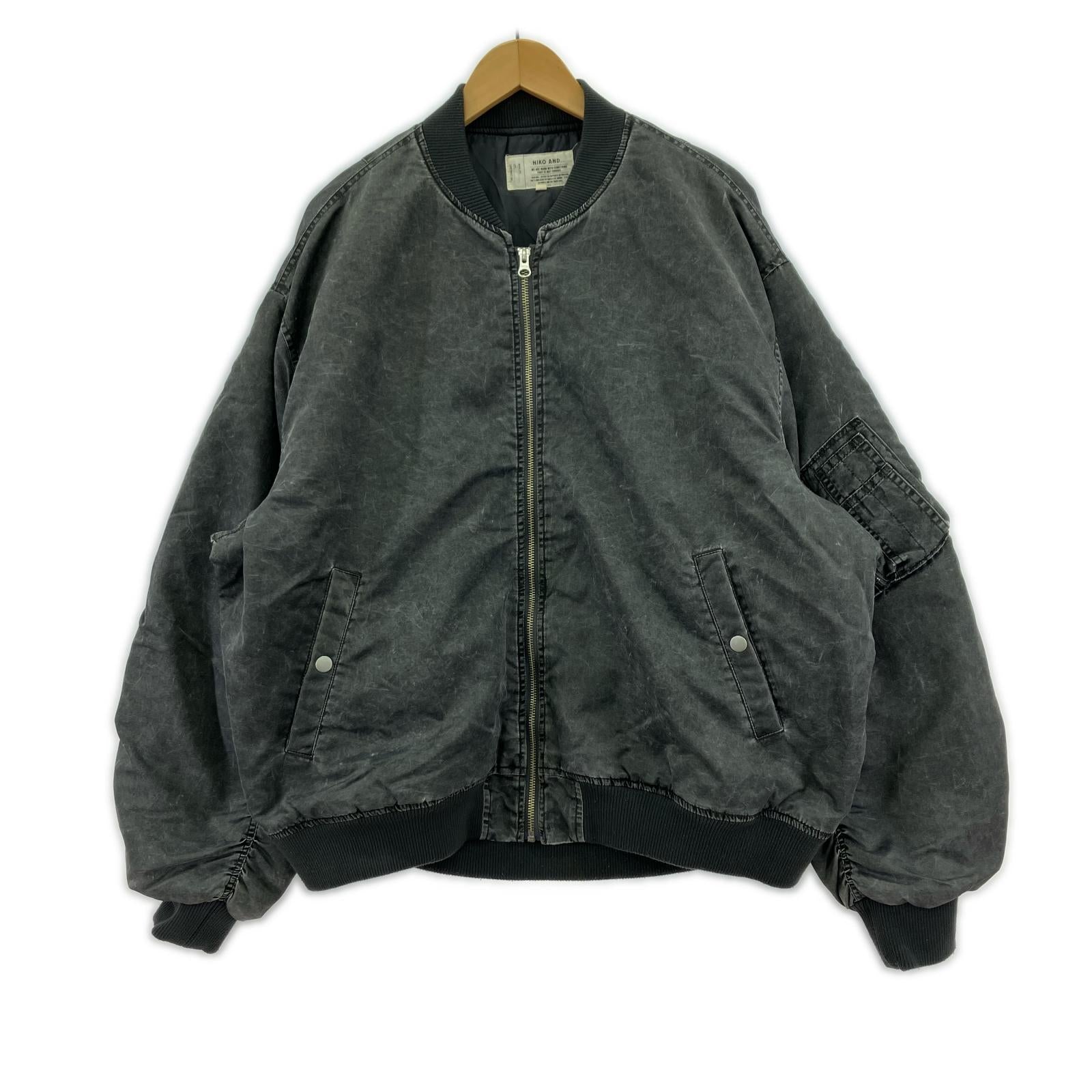 ジャケット 中綿 ウォッシュ加工 グレー L L グレー