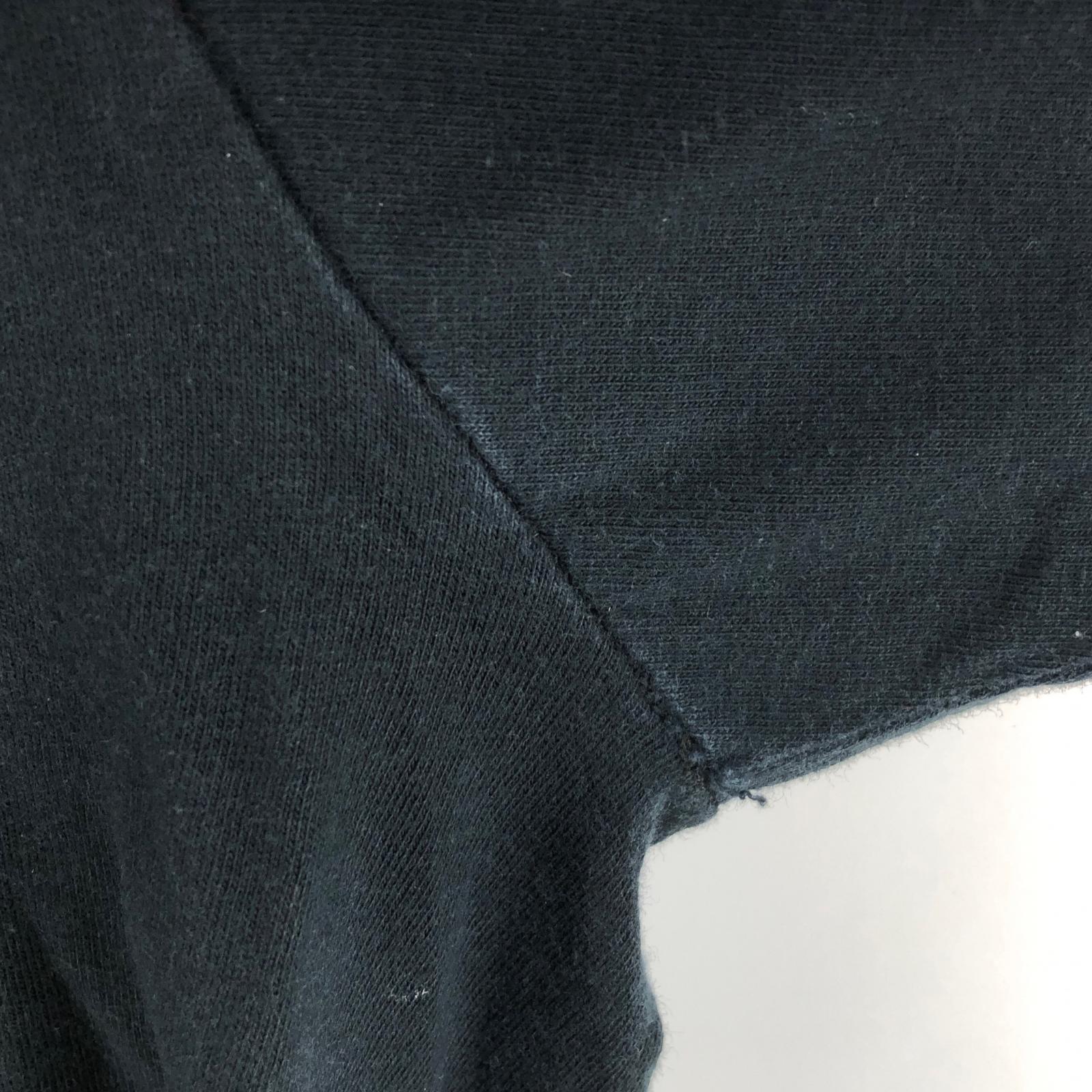 長袖Tシャツ 袖/フロントファイヤー バックバイク プリント 黒 XL ブラック
