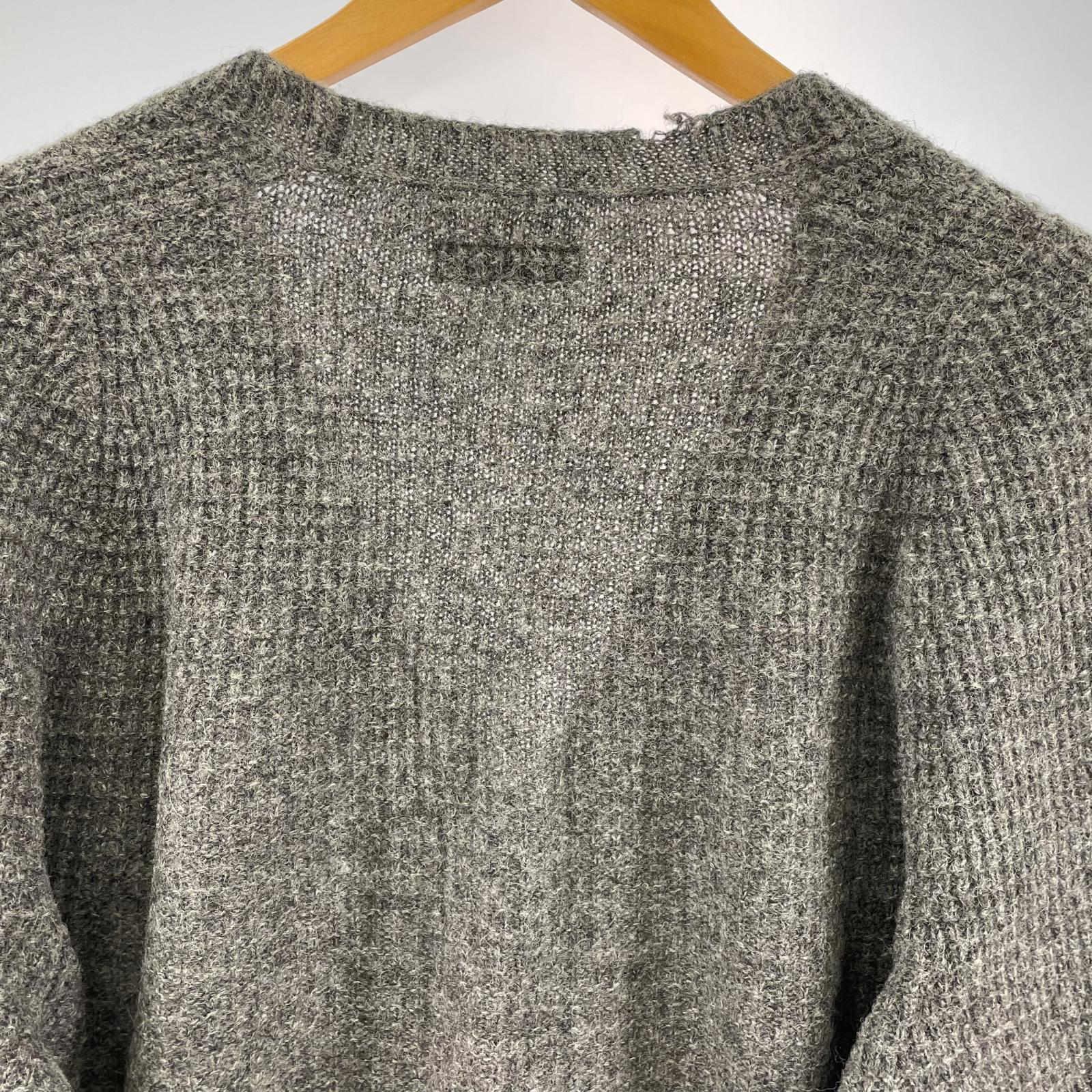 カーディガン STUDIO D’ARTISAN ウールカーディガン 茶 (M) M グレー