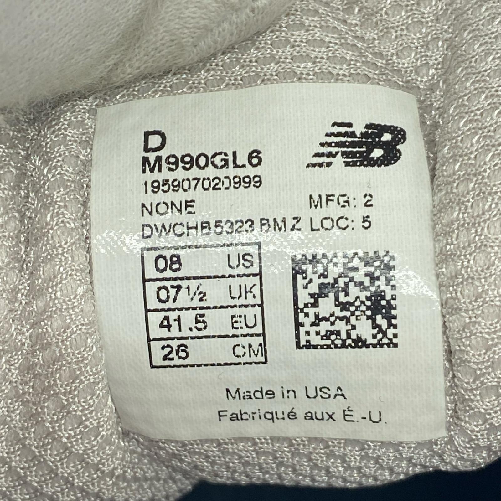 スニーカー NEW BALANCE Made in U.S.A M990GL6 グレー (26) 26cm (US8 UK7 1/2 EU42) グレー