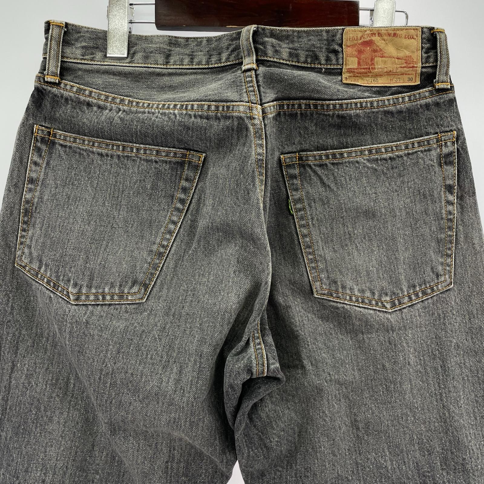 デニムパンツ FOB FACTORY F160 デニムパンツ 黒 (W32L30) 32 ブラック