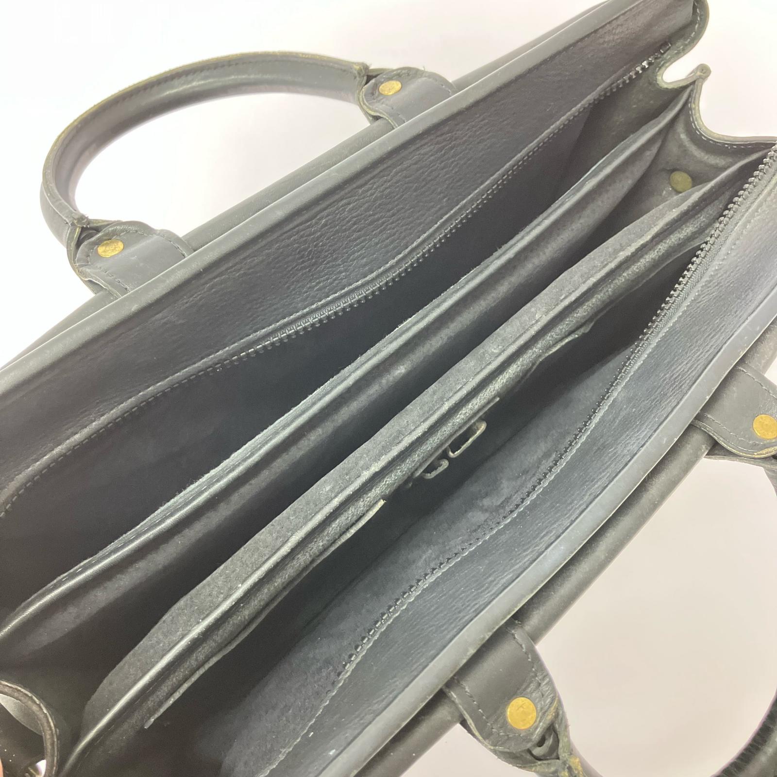 ショルダーバッグ 70s JACK GEORGES 2Way レザー 黒 ブラック