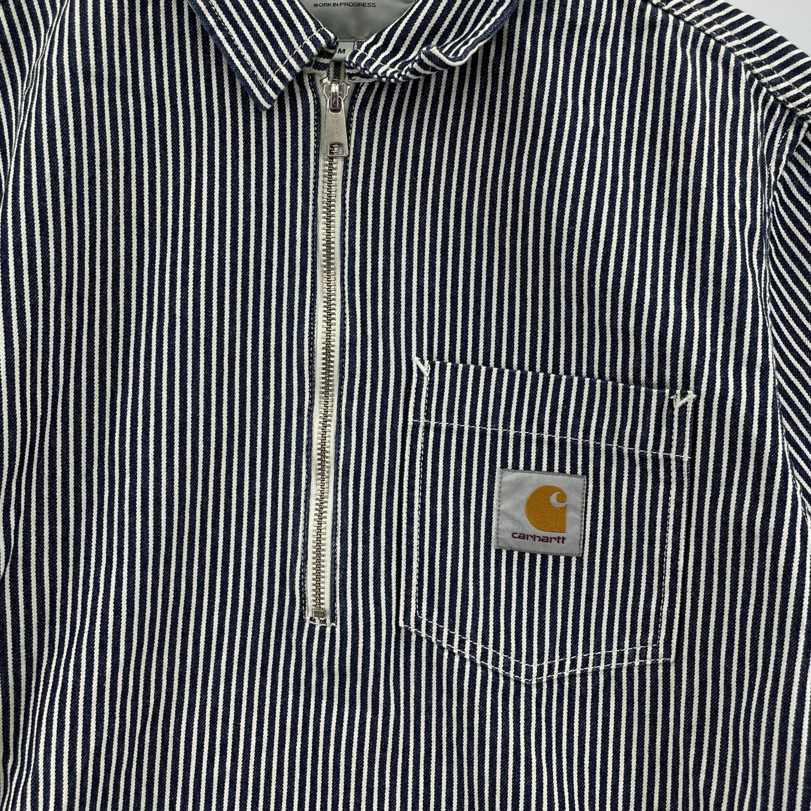 半袖Tシャツ ハーフジップ ヒッコリーストライプ S/Sカットソー M M