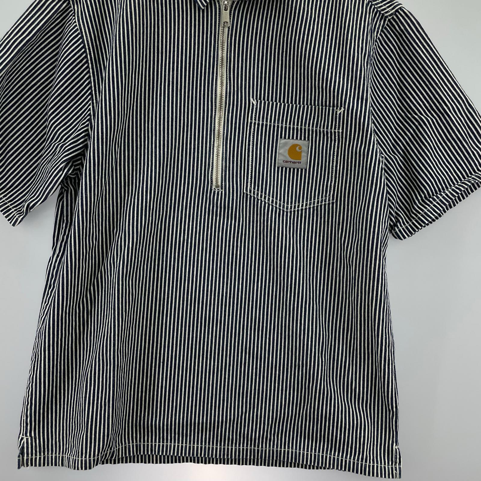 半袖Tシャツ ハーフジップ ヒッコリーストライプ S/Sカットソー M M