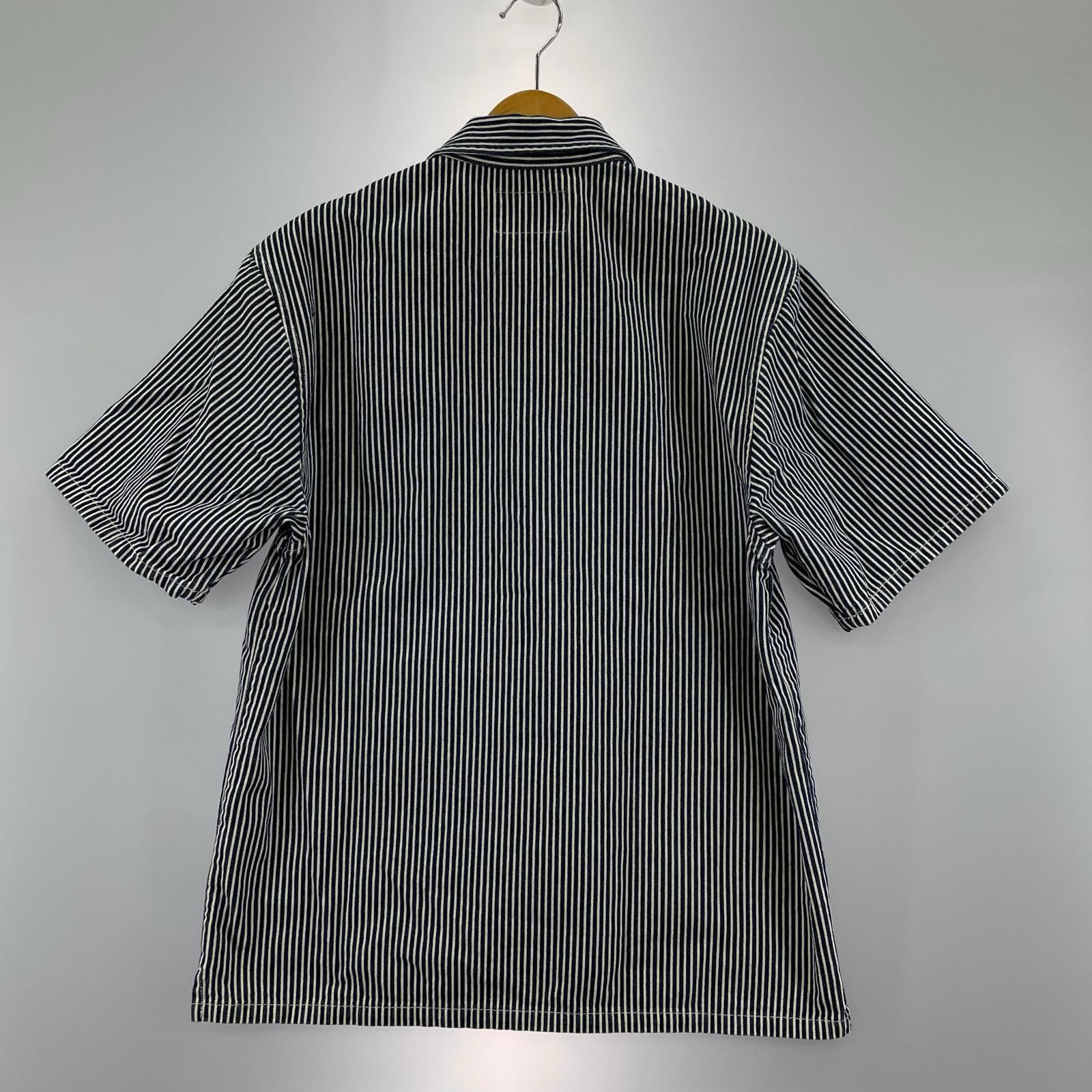 半袖Tシャツ ハーフジップ ヒッコリーストライプ S/Sカットソー M M