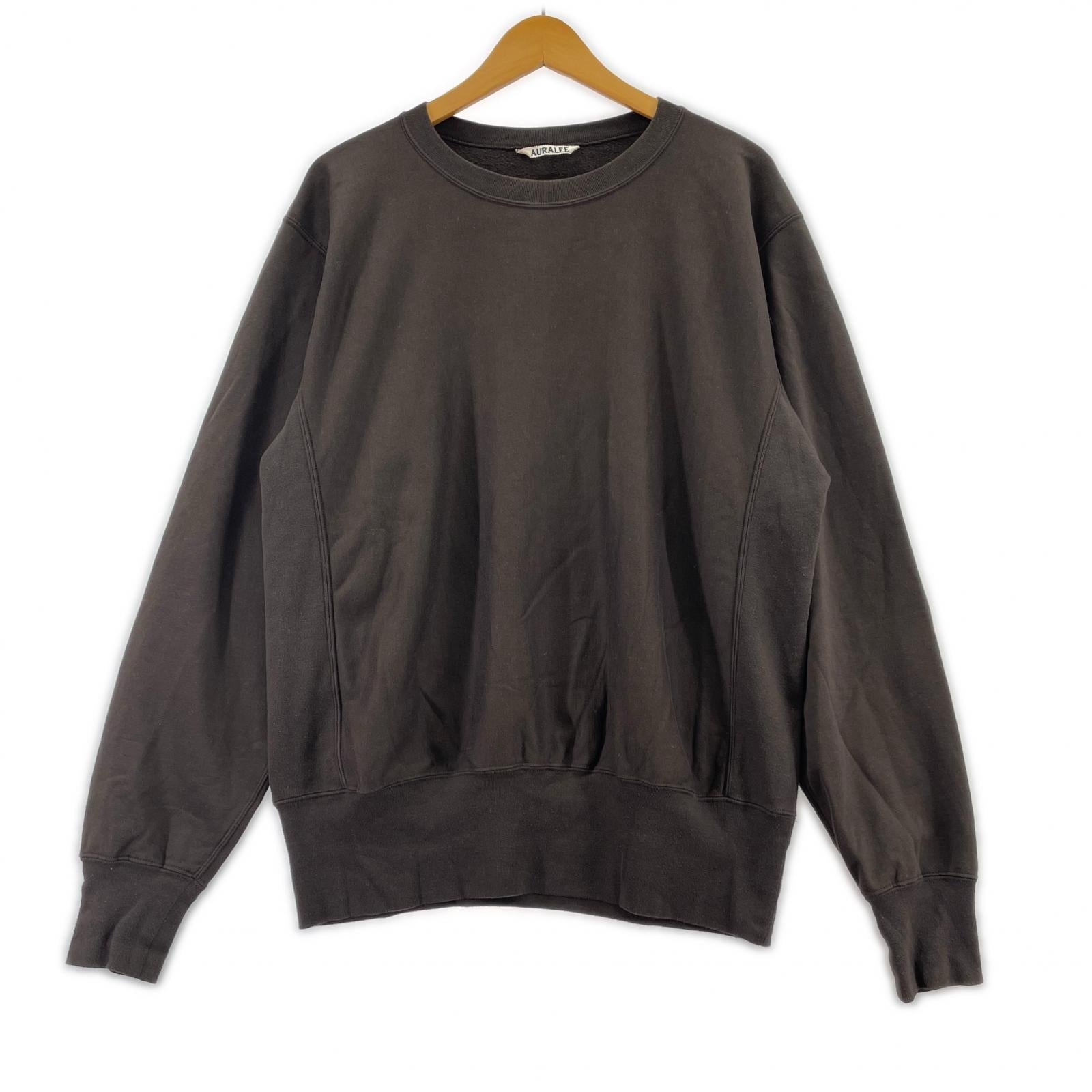 スウェット AURALEE ELASTIC HIGH GAUGE SWEAT P/O 3 3 ブラウン