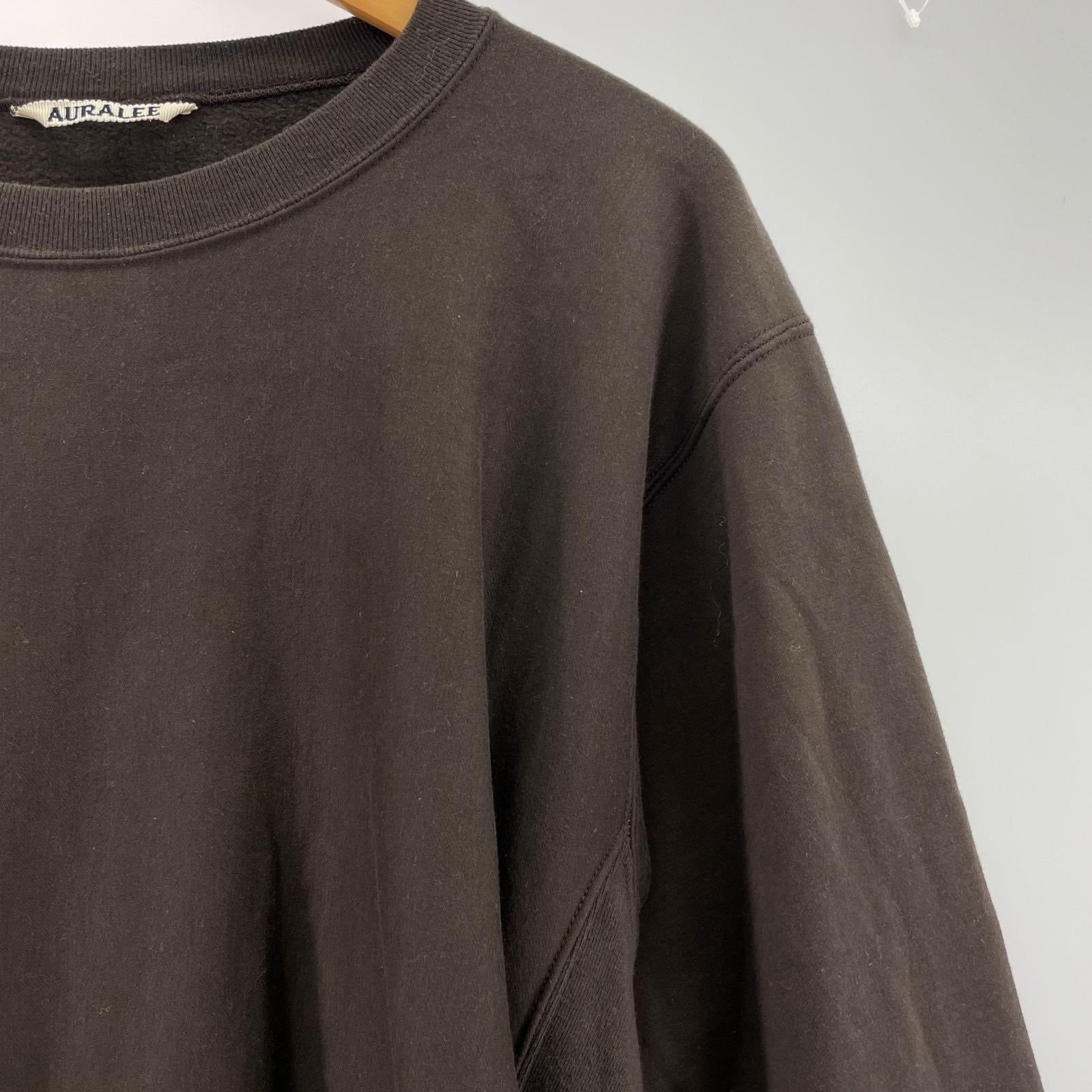 スウェット AURALEE ELASTIC HIGH GAUGE SWEAT P/O 3 3 ブラウン