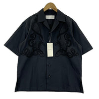 半袖シャツ Cucurbita embroidered shirt ブラック