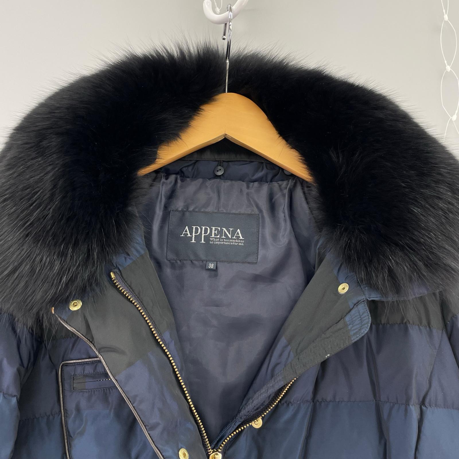 ジャケット APPENA ダウンファーコート 38 ネイビー
