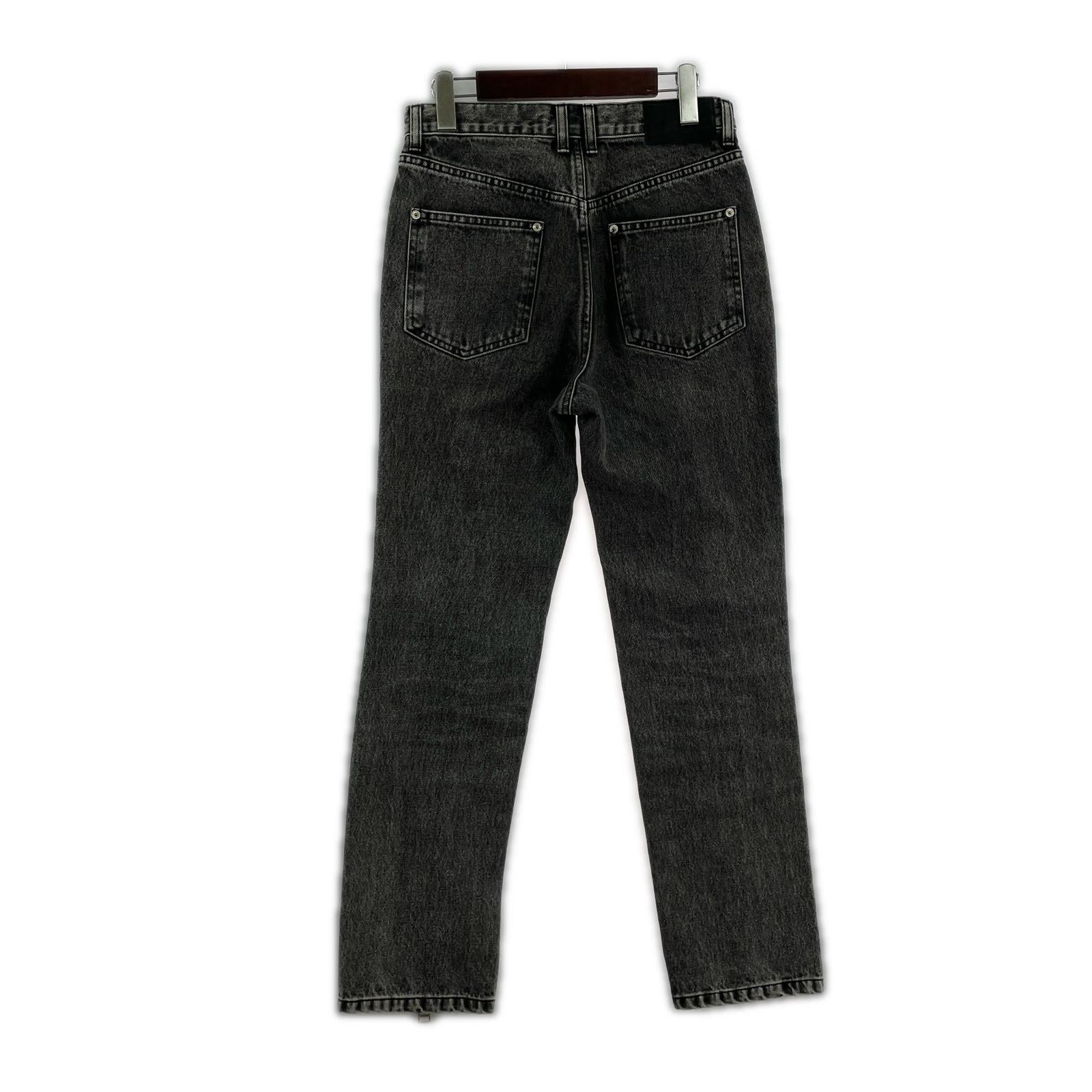 デニムパンツ WASHED DENIM ZIP PANTS 44 44 ブラック