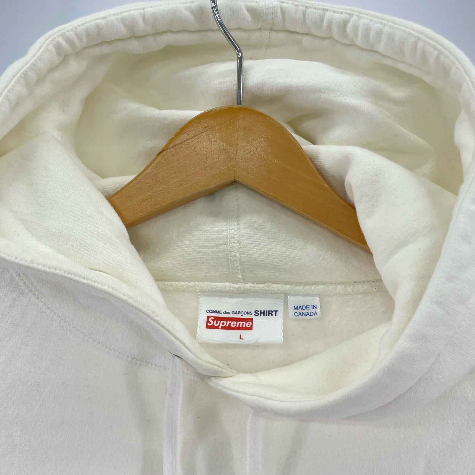 パーカー Supreme×COMME des GARCONS SHIRT 17AW Box Logo Hooded Sweatshirt L 白 L ホワイト
