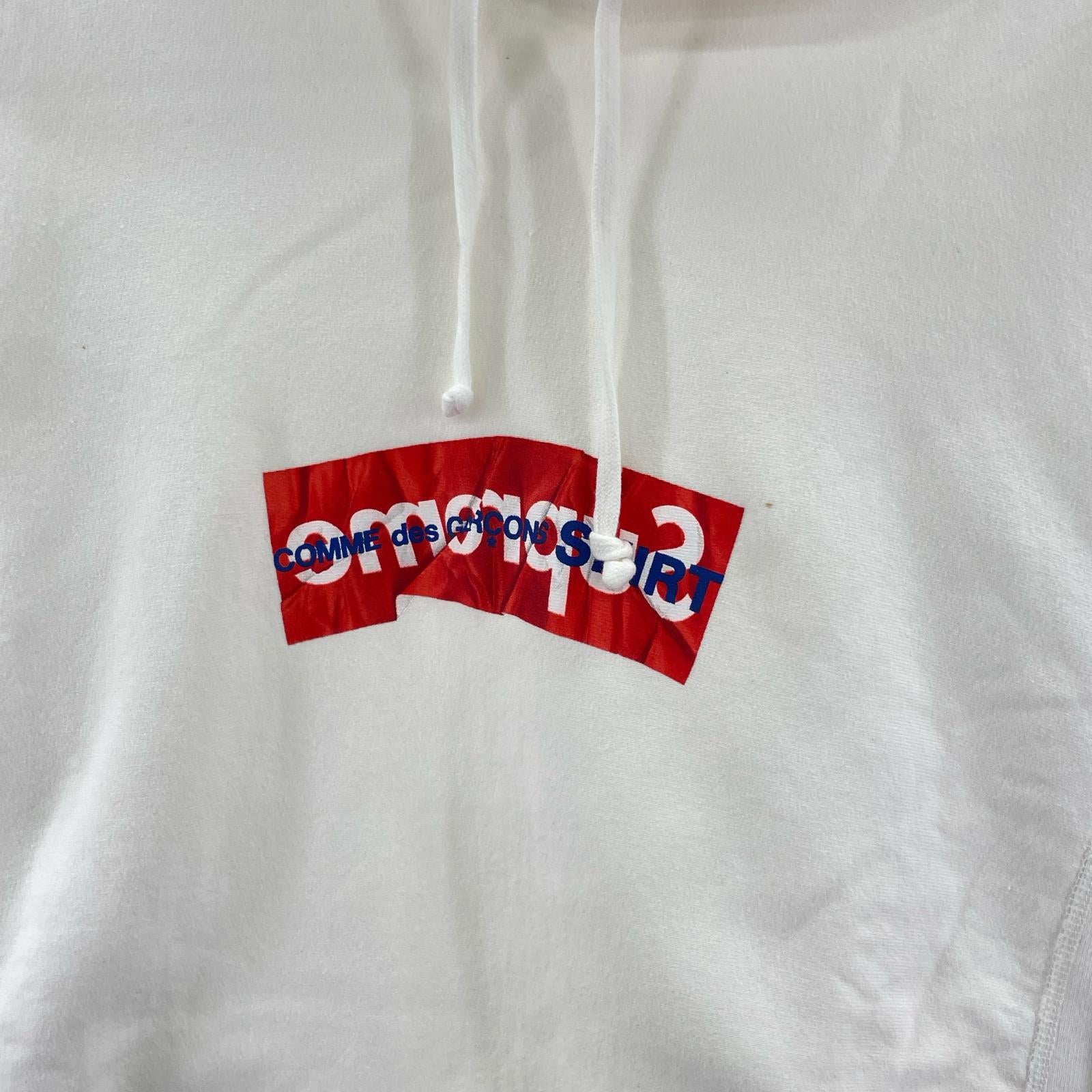 パーカー Supreme×COMME des GARCONS SHIRT 17AW Box Logo Hooded Sweatshirt L 白 L ホワイト