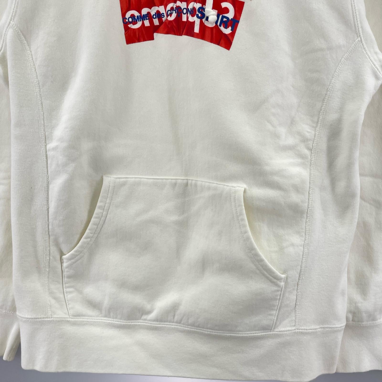 パーカー Supreme×COMME des GARCONS SHIRT 17AW Box Logo Hooded Sweatshirt L 白 L ホワイト
