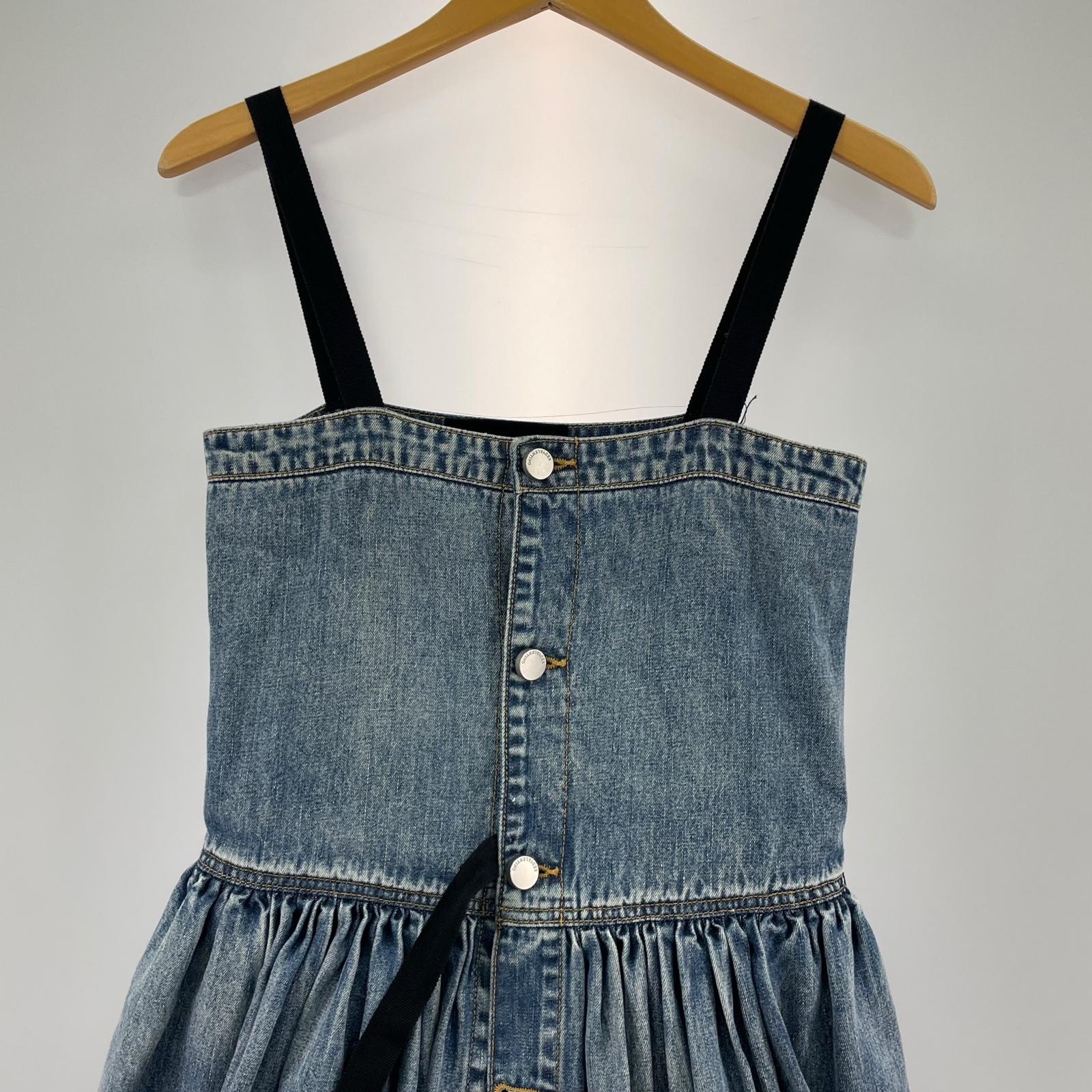 ワンピース RED VALENTINO レースドッキング デニムワンピース 40 40 ブルー