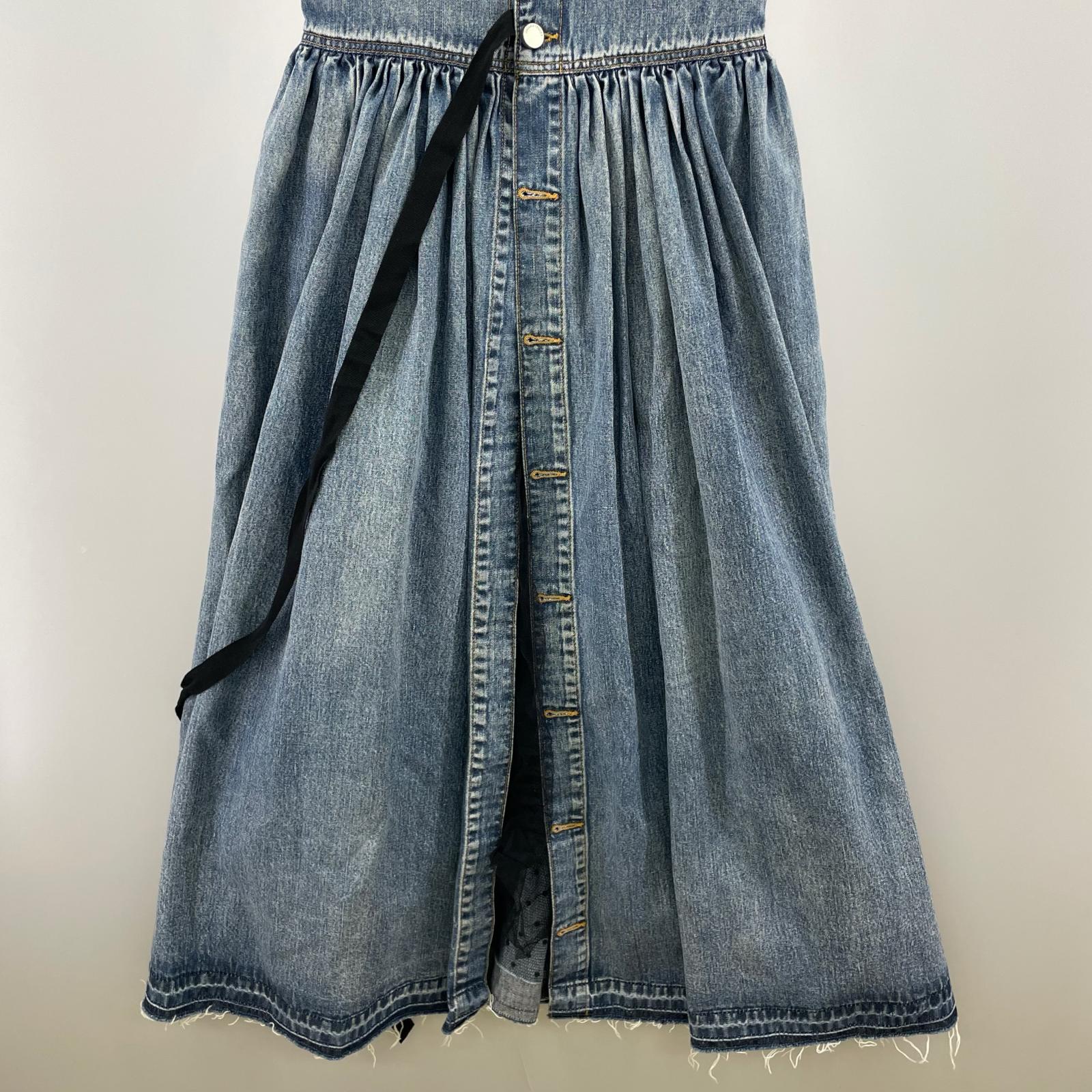 ワンピース RED VALENTINO レースドッキング デニムワンピース 40 40 ブルー