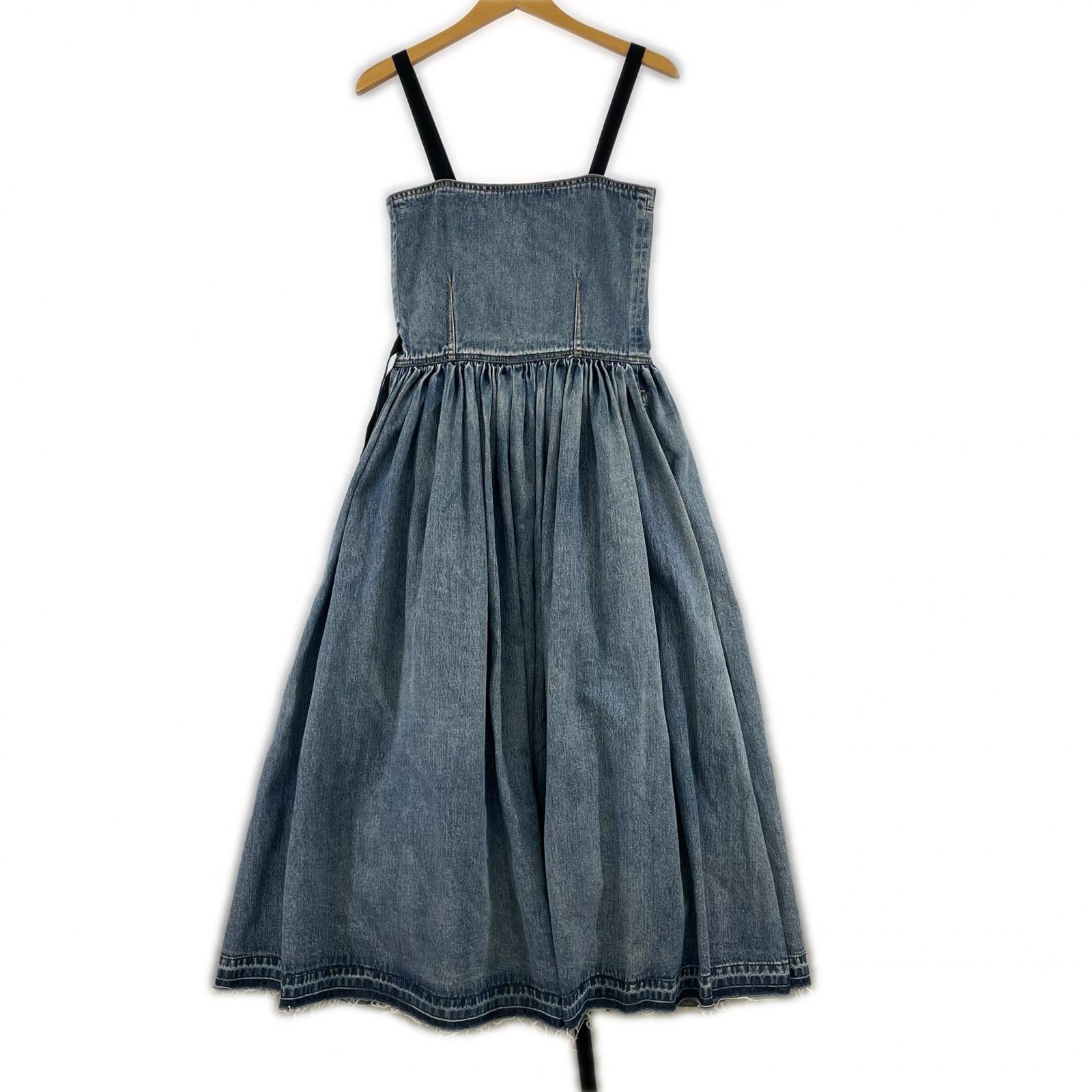 ワンピース RED VALENTINO レースドッキング デニムワンピース 40 40 ブルー