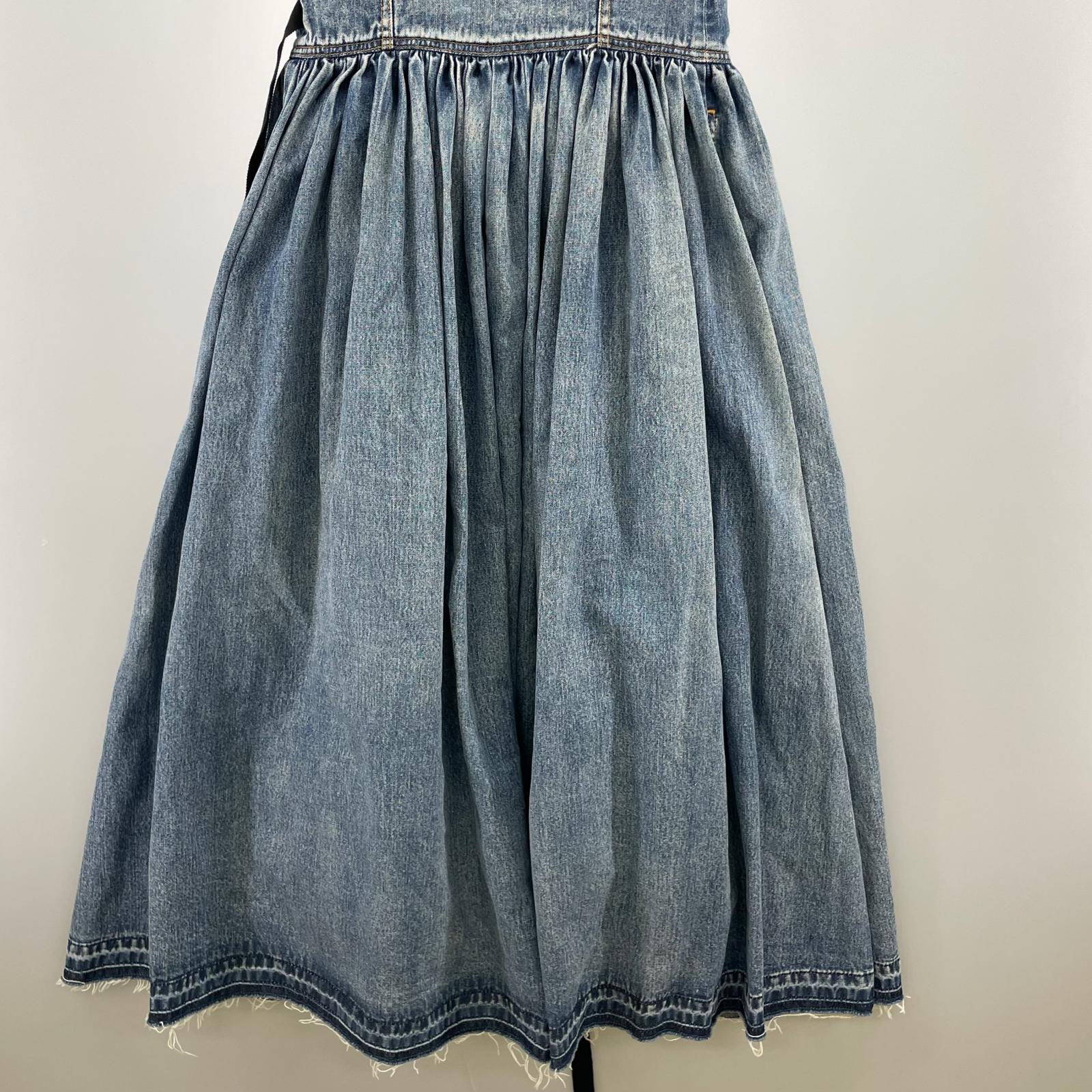 ワンピース RED VALENTINO レースドッキング デニムワンピース 40 40 ブルー