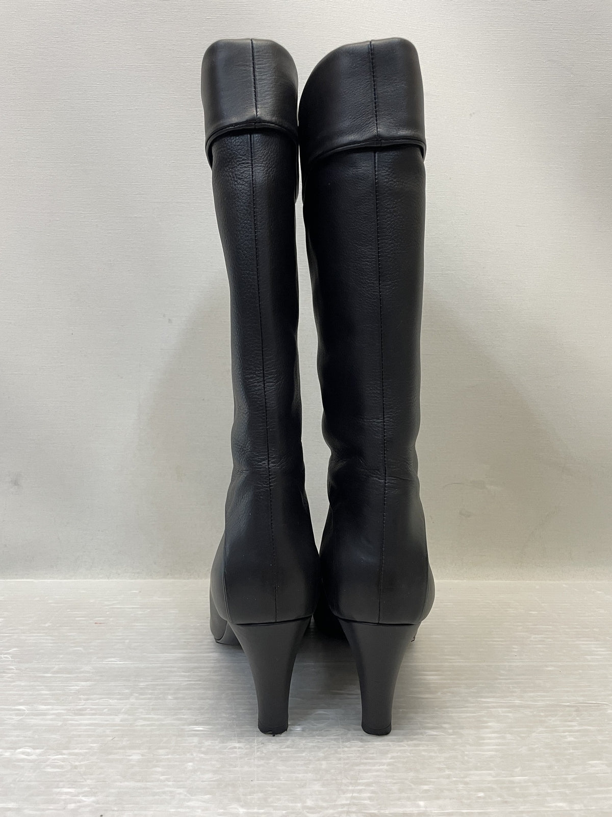 CHANEL キャップトゥココマークステッチ ロングブーツ 35C 黒