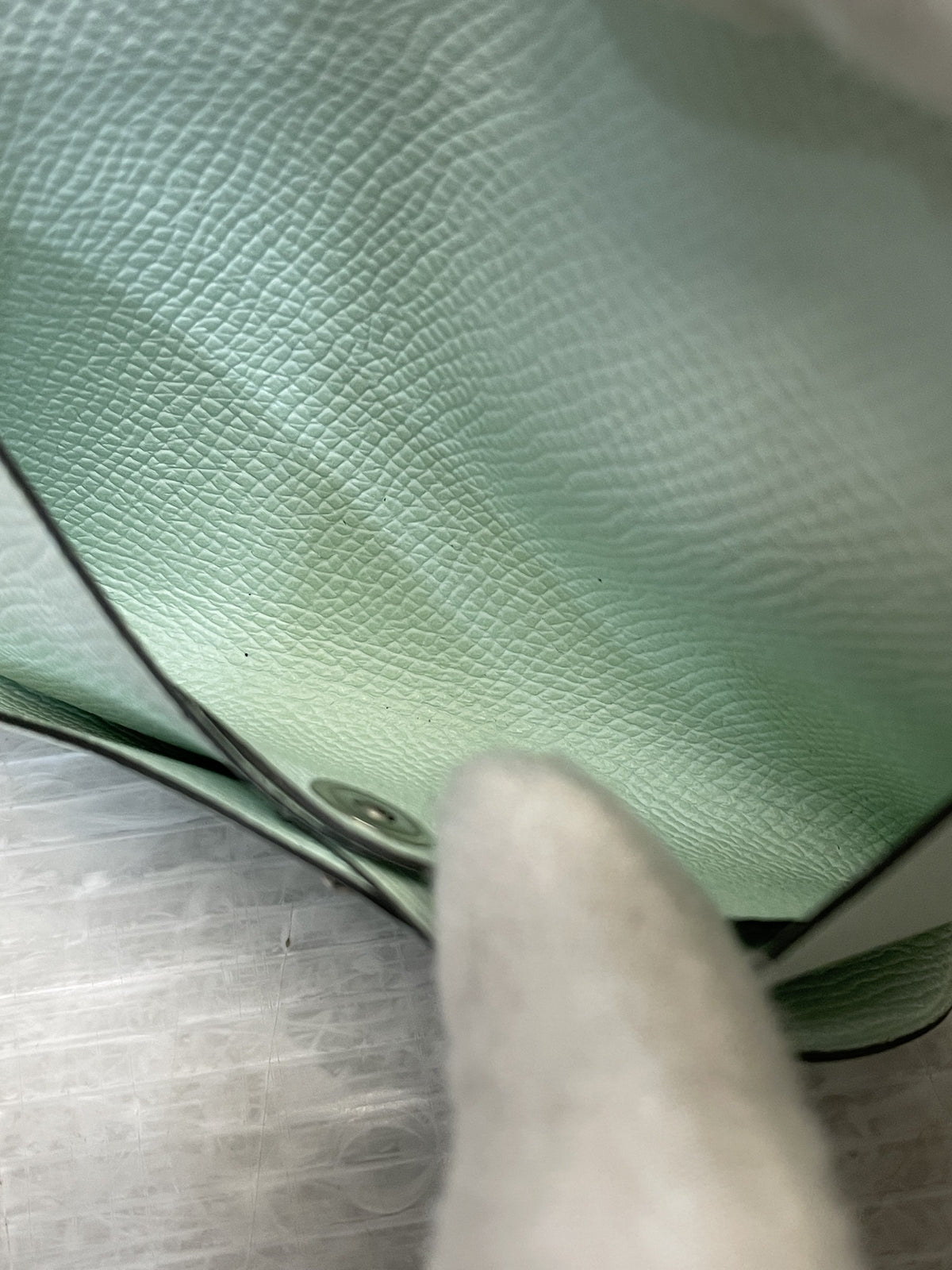 HERMES 24年 W刻印 カルヴィ デュオ カードケース ペパーミント