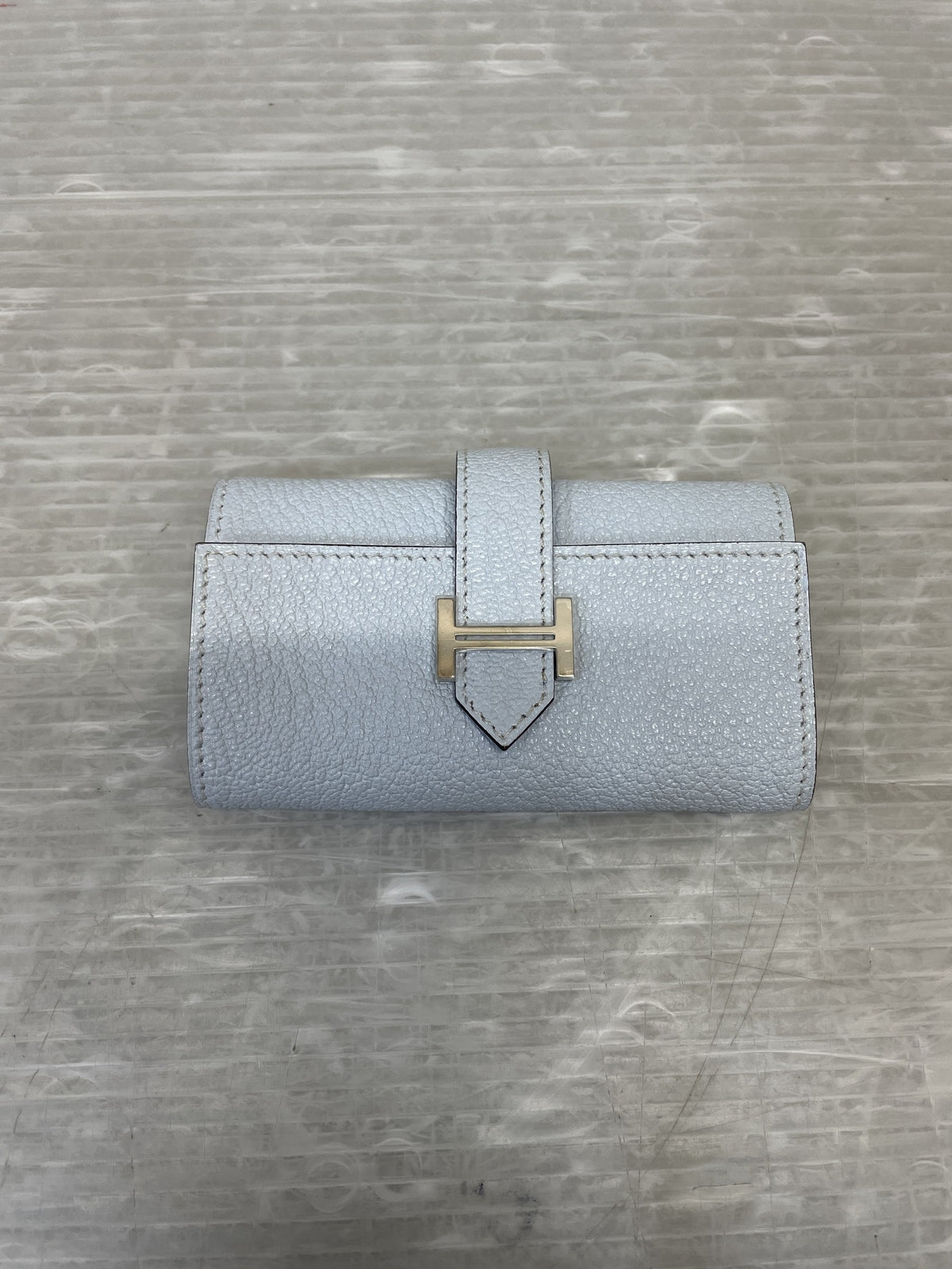 HERMES 22年 U刻印 ベアン 4連キーケース ブルーブリュム