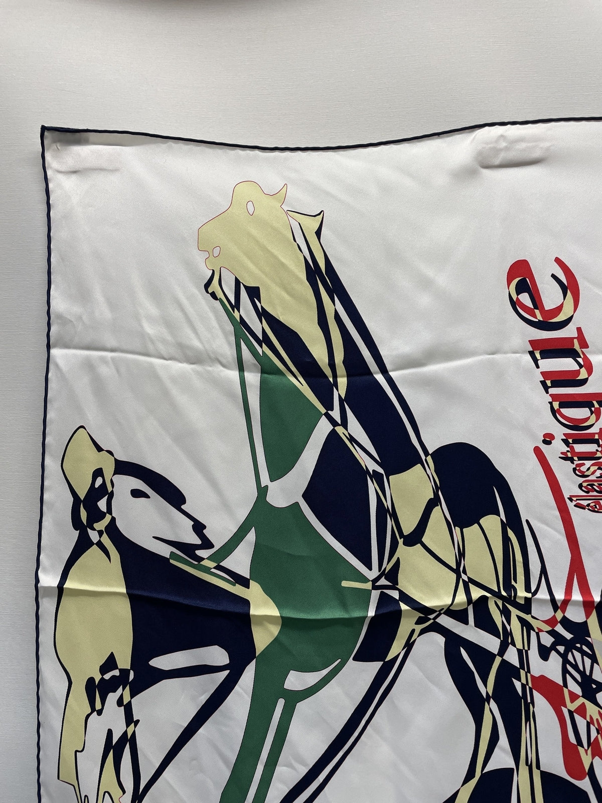 HERMES カレ70 カレーシュ エラスティック 白系