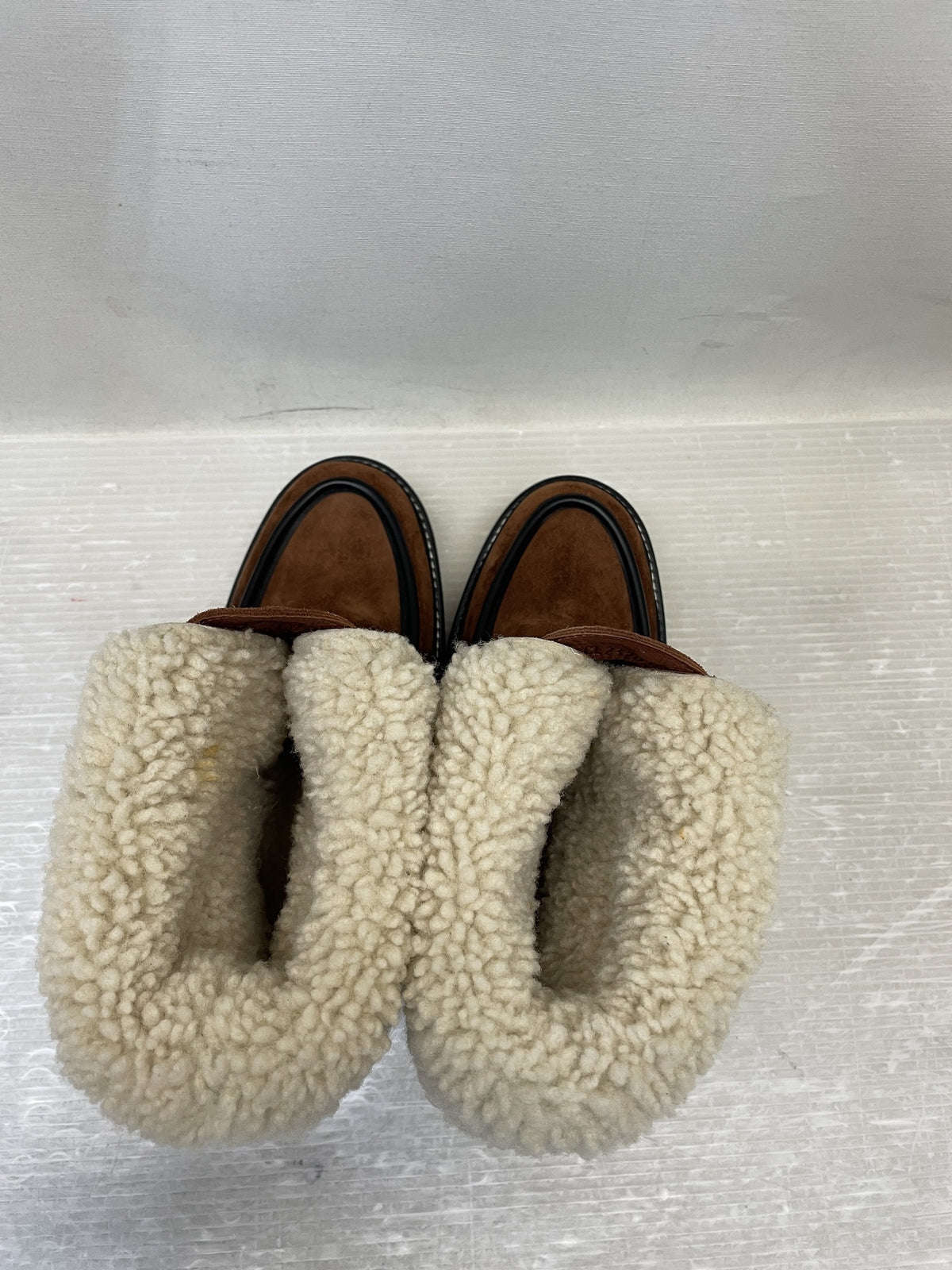 HERMES エミスフェール スエード ムートンブーツ 23.0cm 茶色 CL232029Z